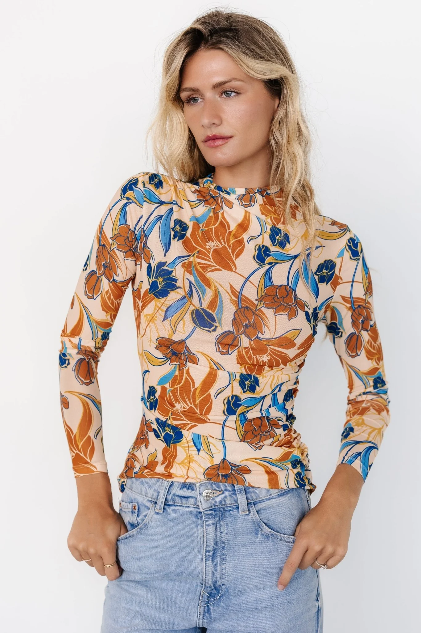 Dom Sheer Top | Taupe Multi