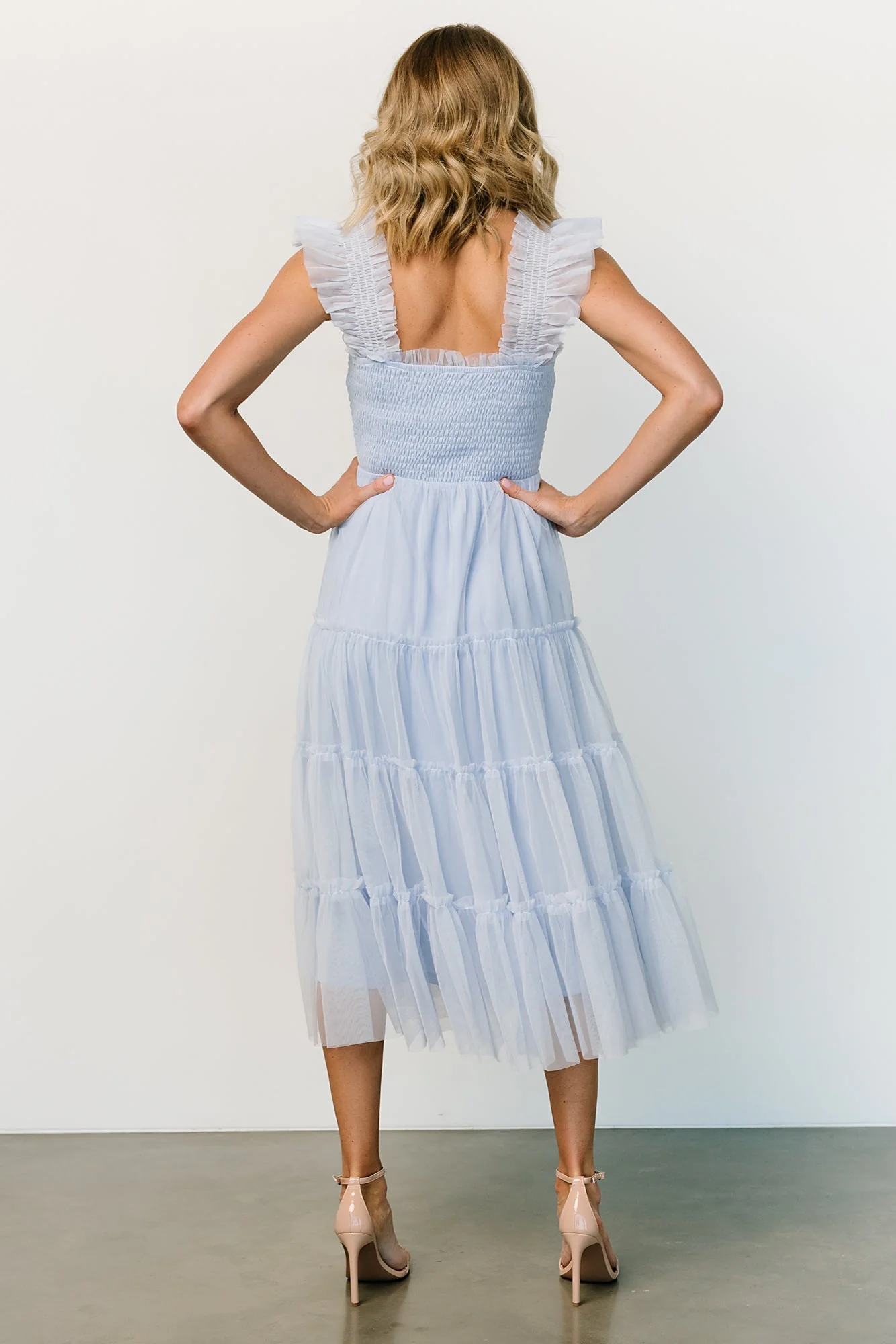 Emma Smocked Tulle Dress | Light Blue