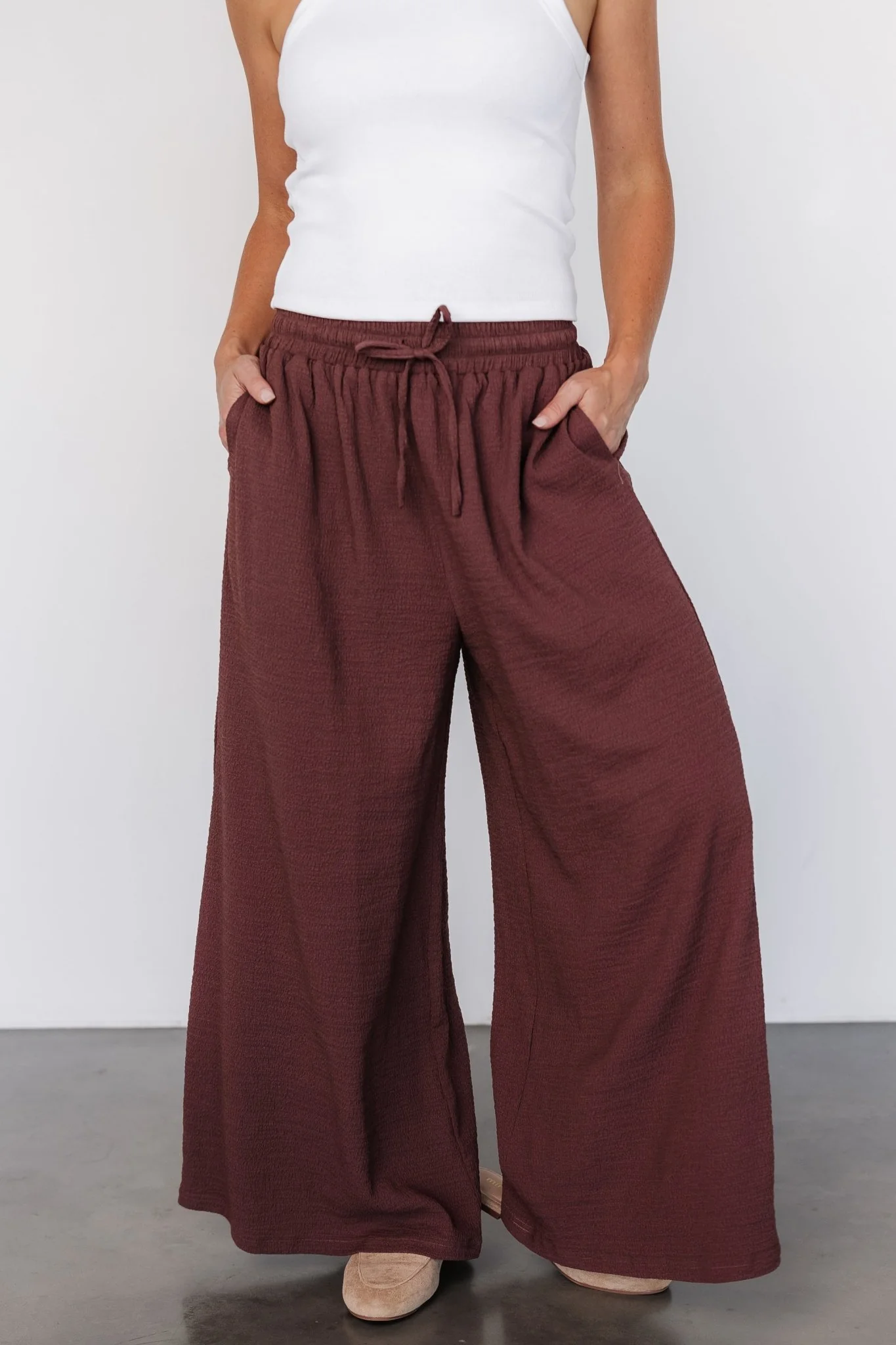 Florence Textured Pants | Desert Rose