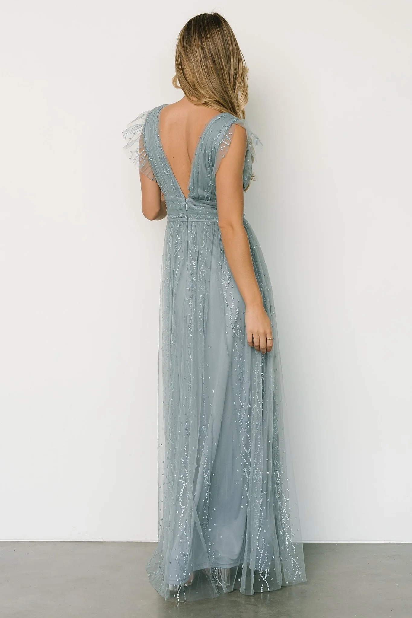 Annika Sequin Mesh Maxi Dress | Slate