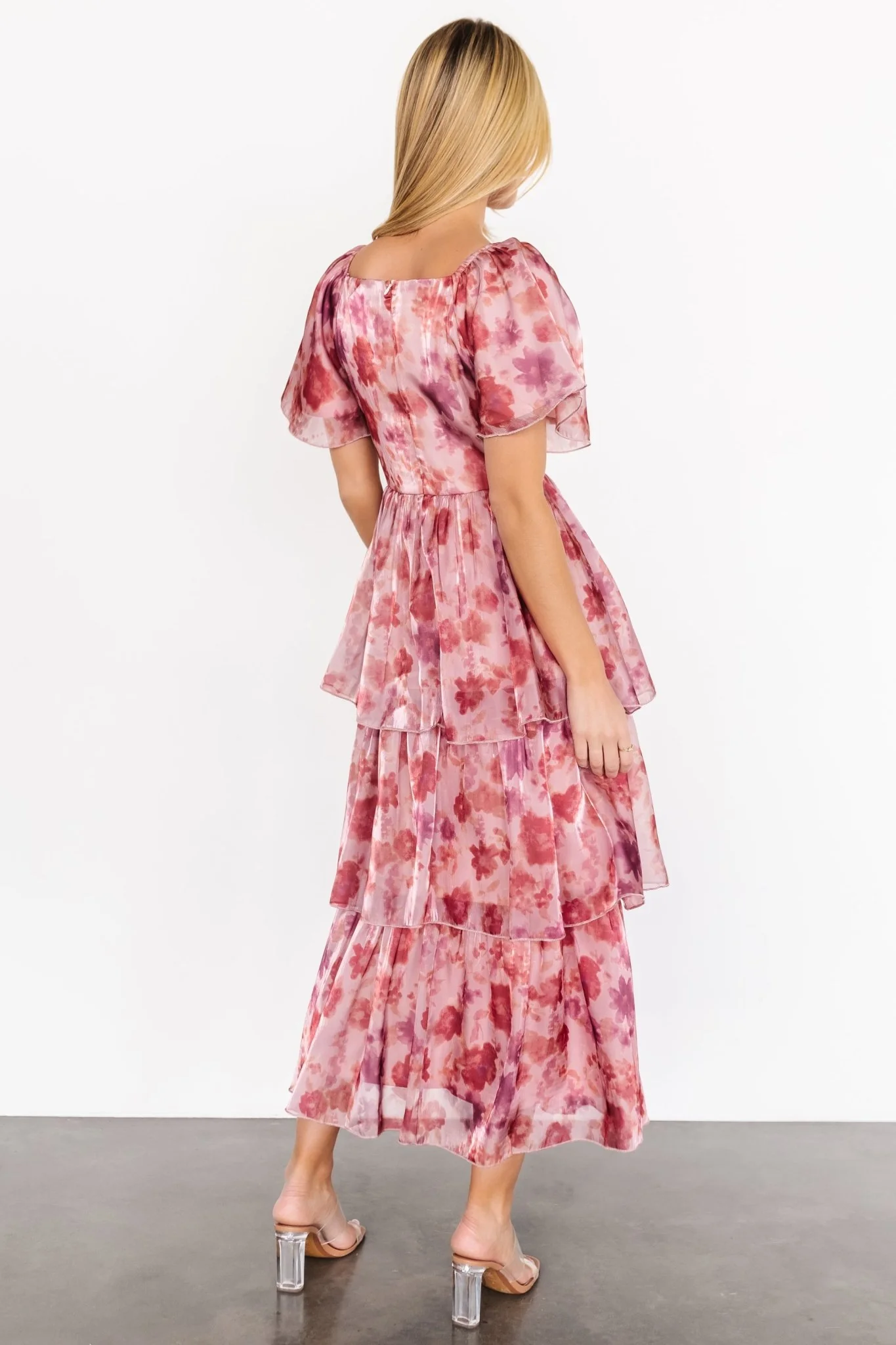 Emeline Tiered Maxi Dress | Mauve Multi