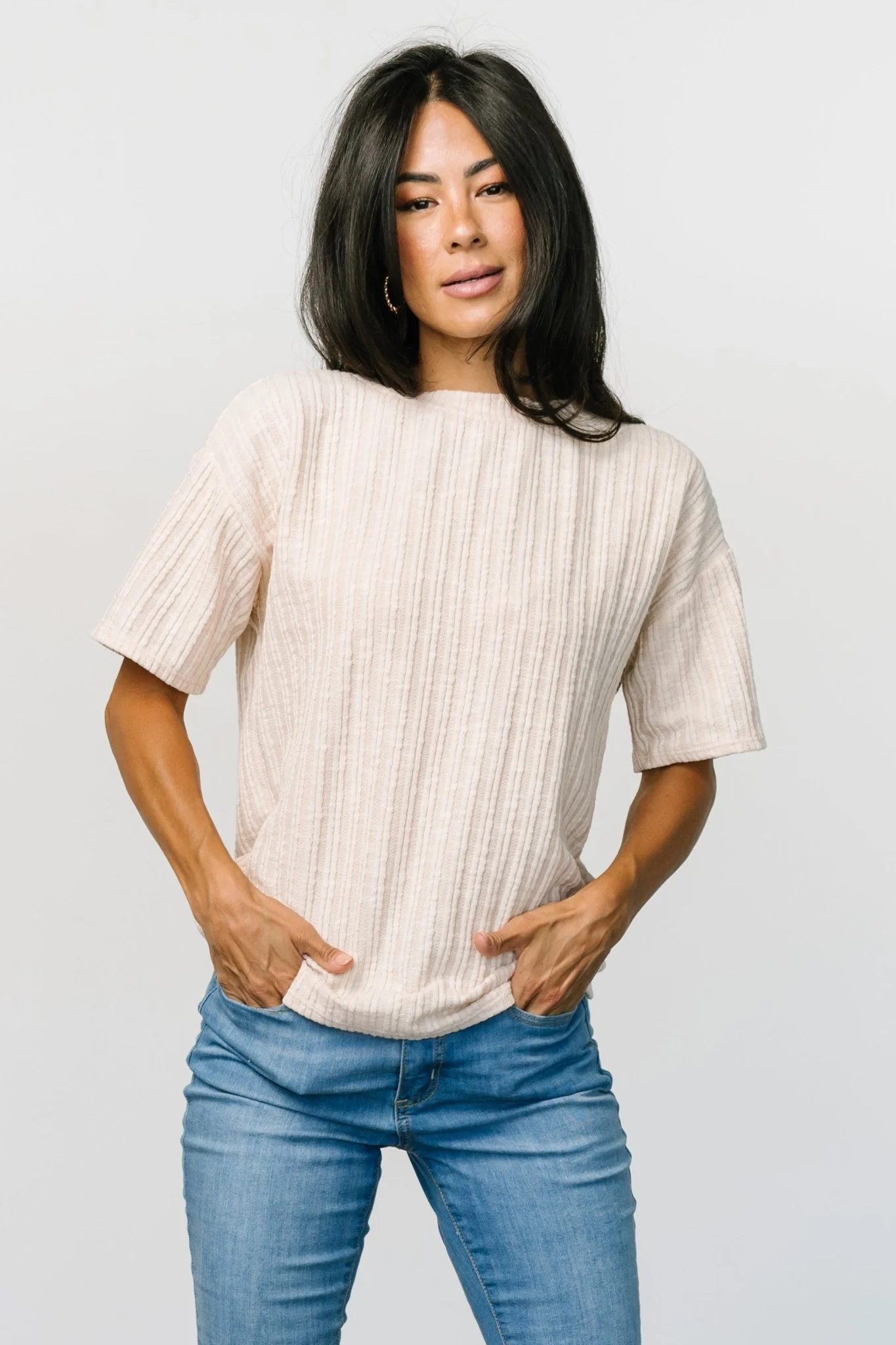 Roxi Open Back Tie Top | Natural