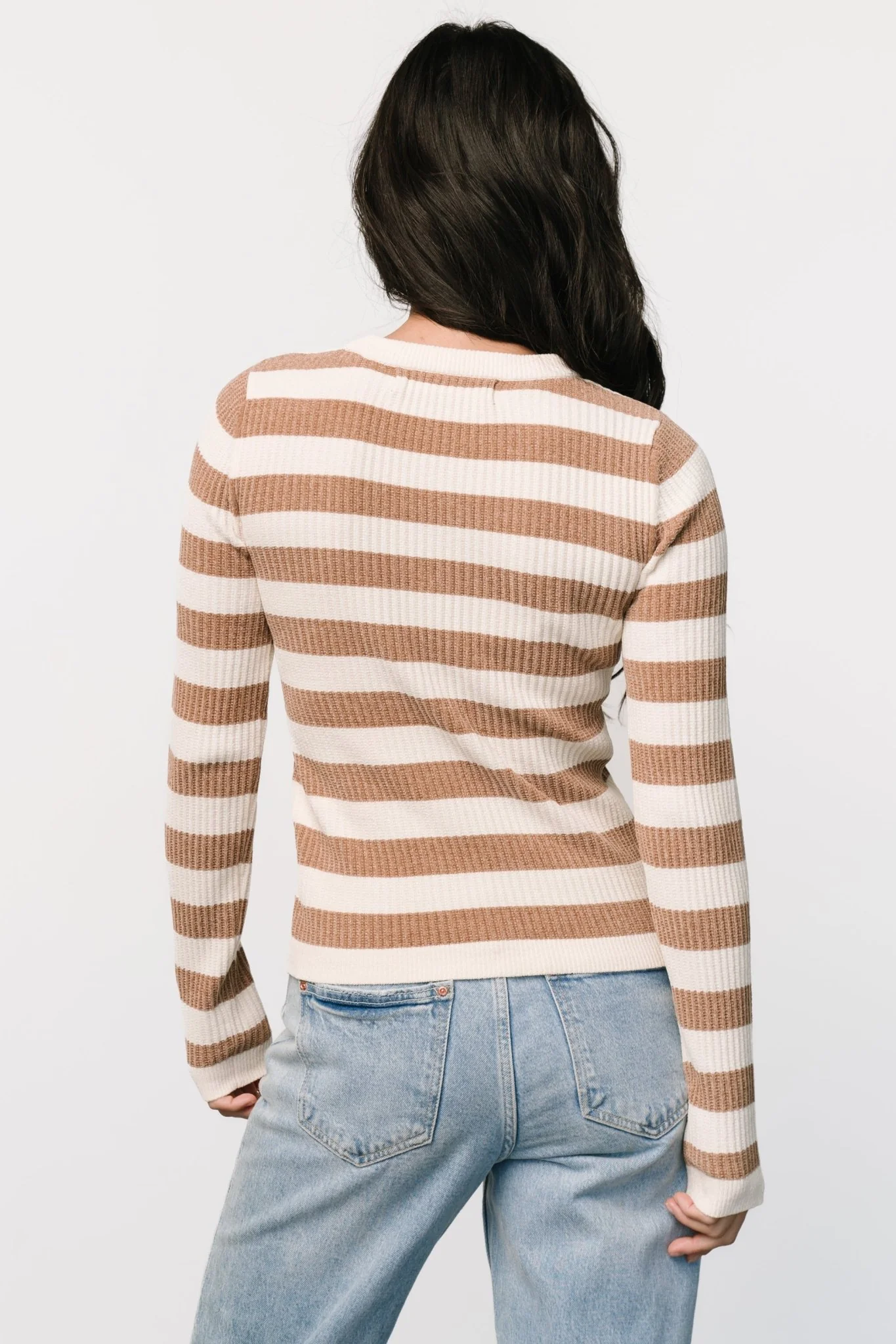 Milwaukee Striped Sweater | Camel + Ivory