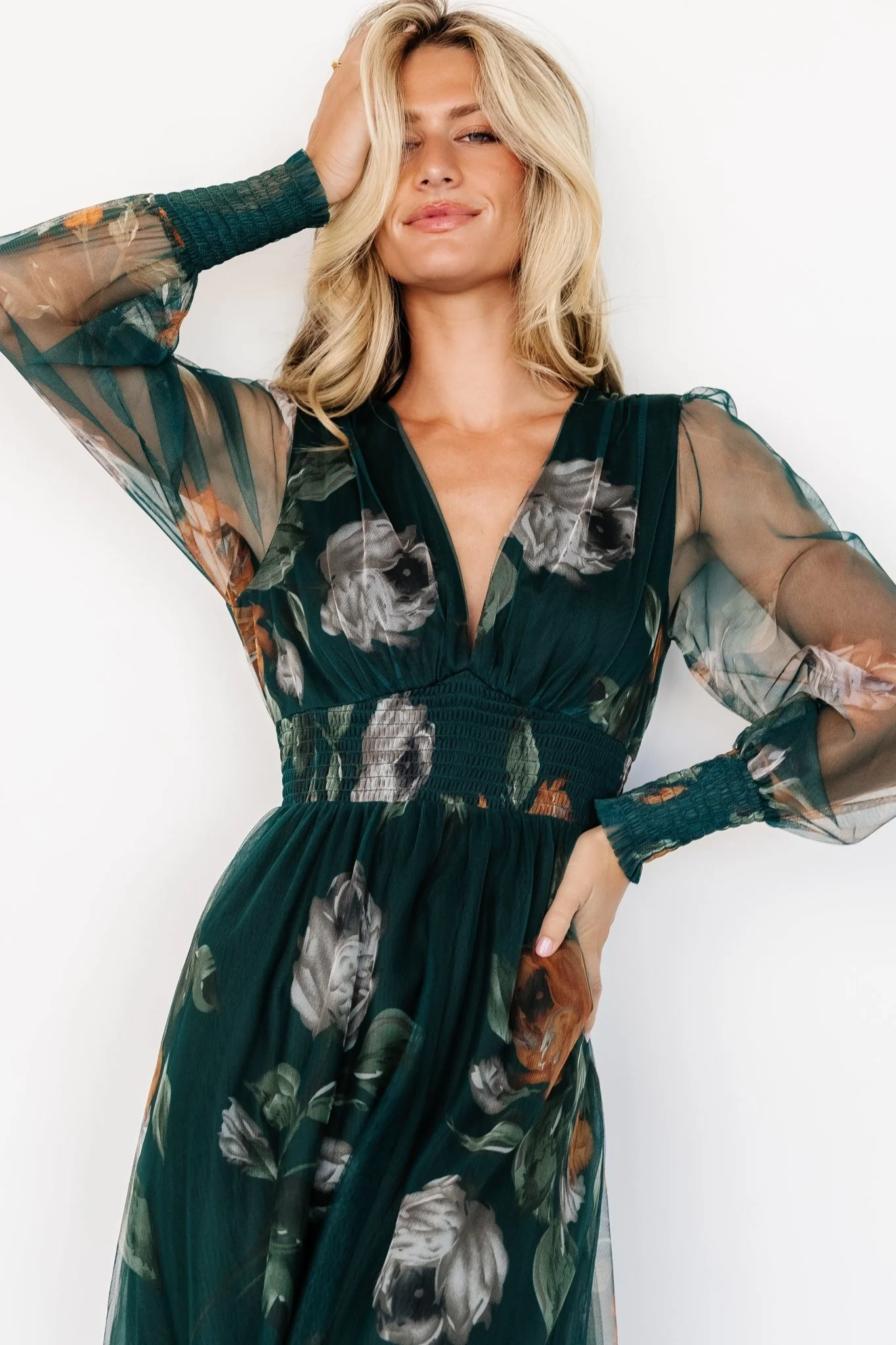 Layla Tulle Maxi Dress | Deep Topaz Floral