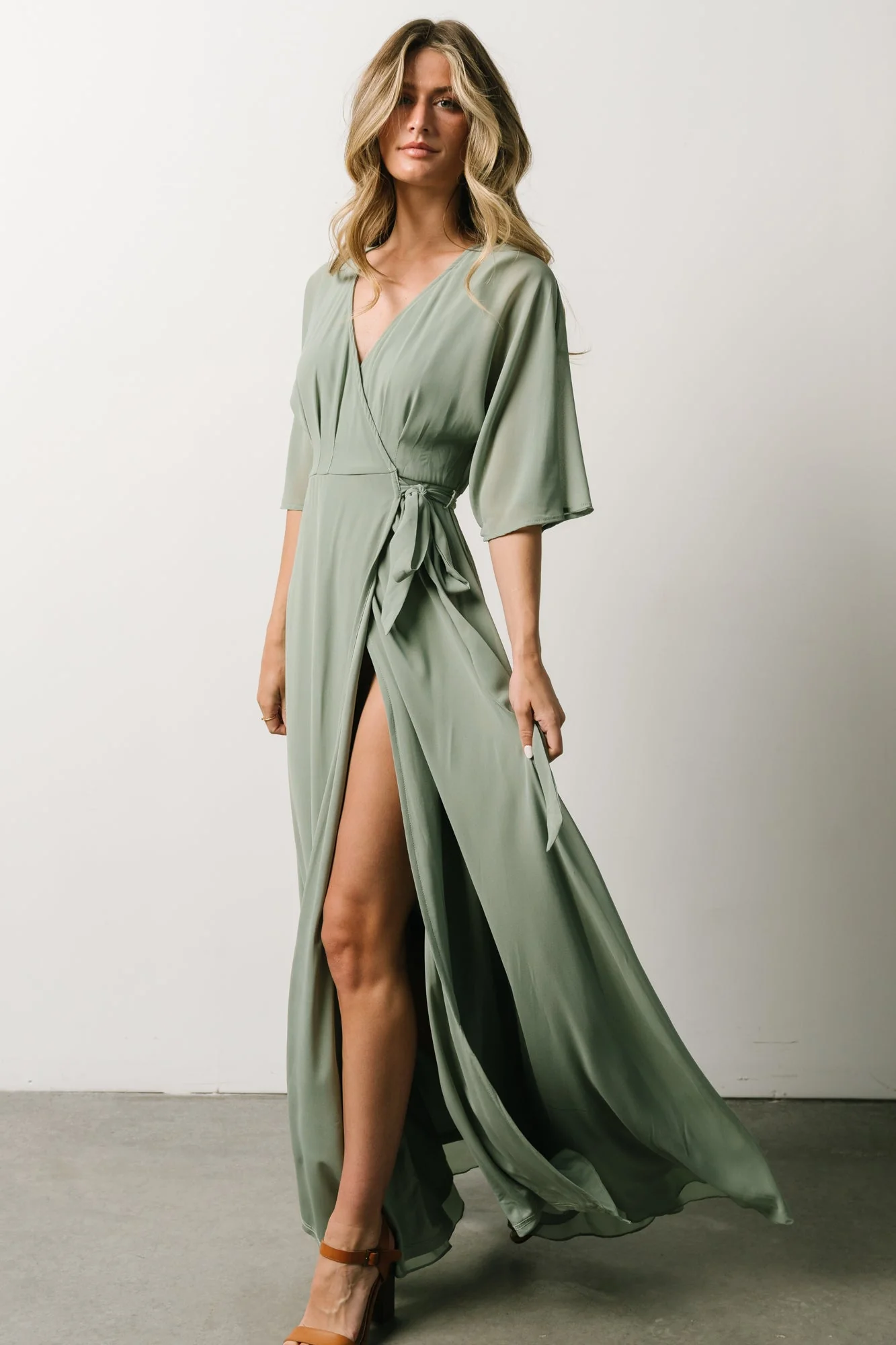 Lilly Wrap Maxi Dress | Dusty Sage