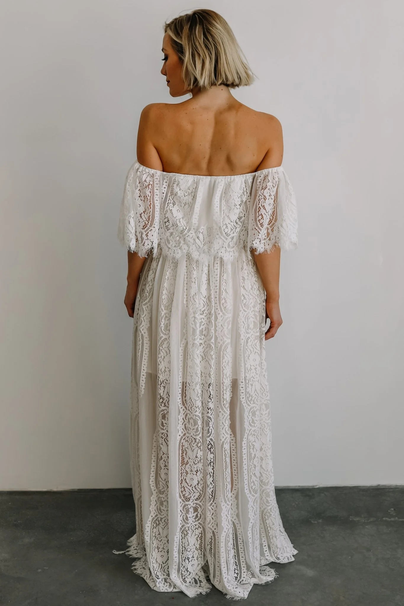 Caroline Lace Maxi Dress | Off White