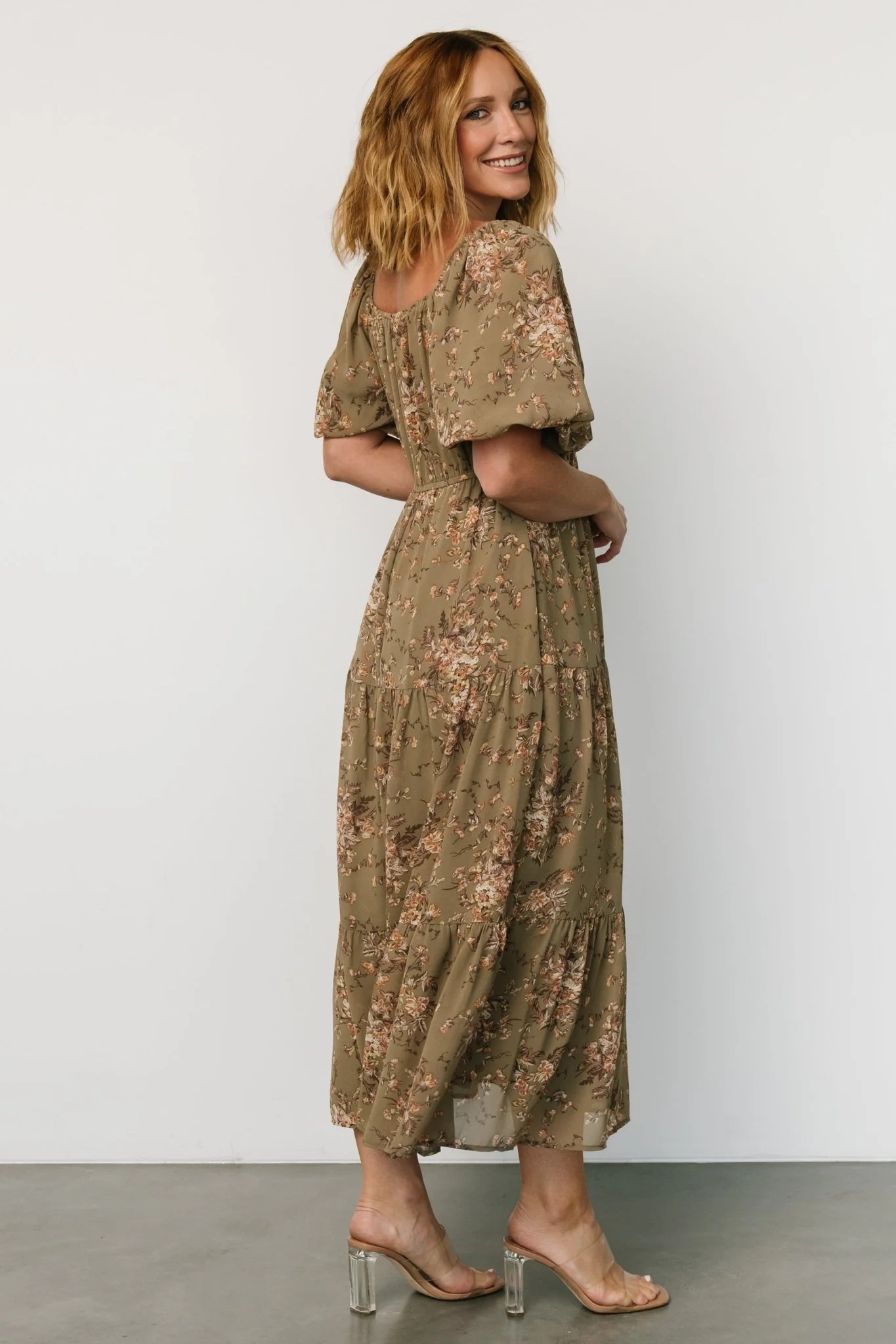 Evelette Dress | Olive Floral