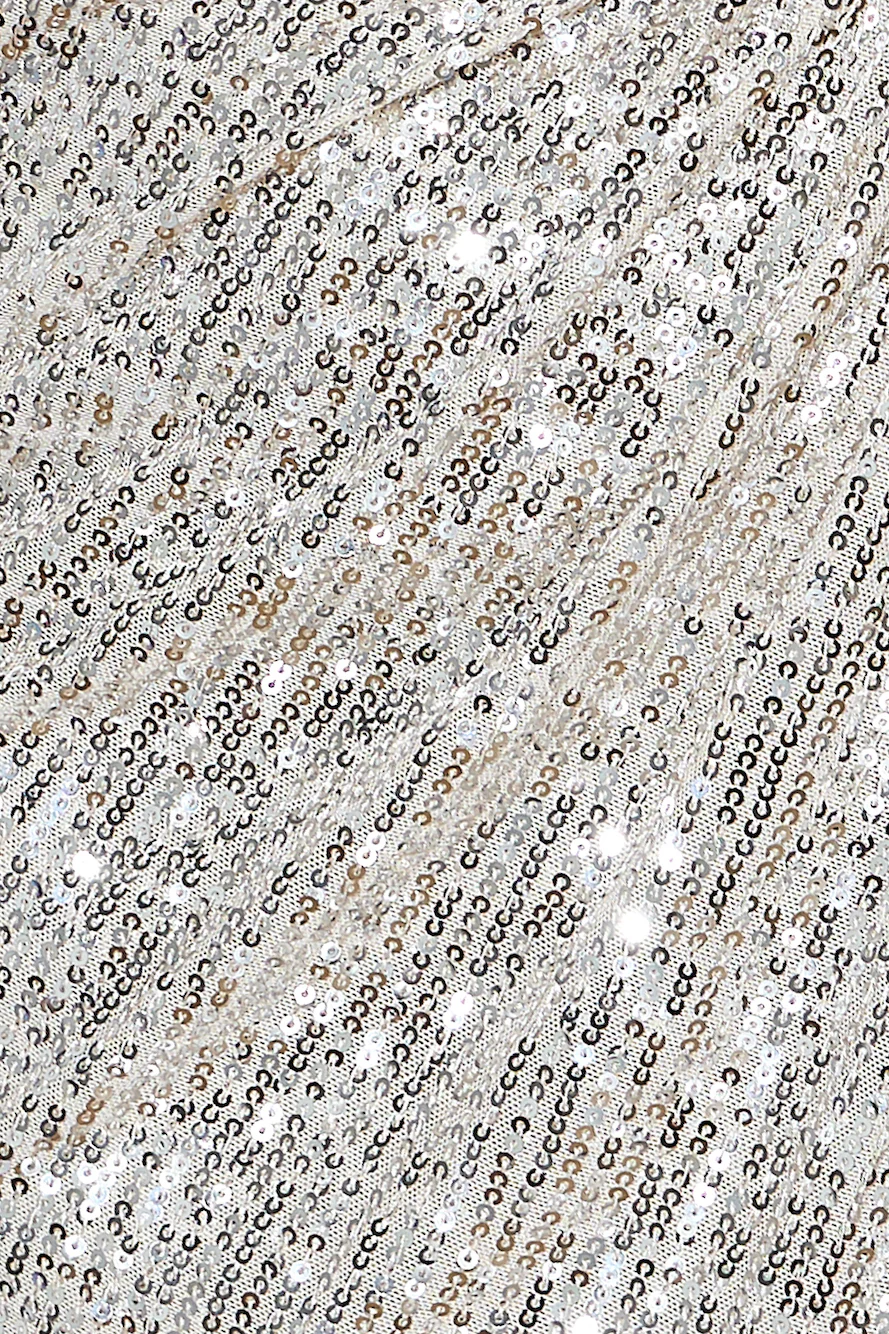 Twisted Shine Sequin Mini Dress Beige