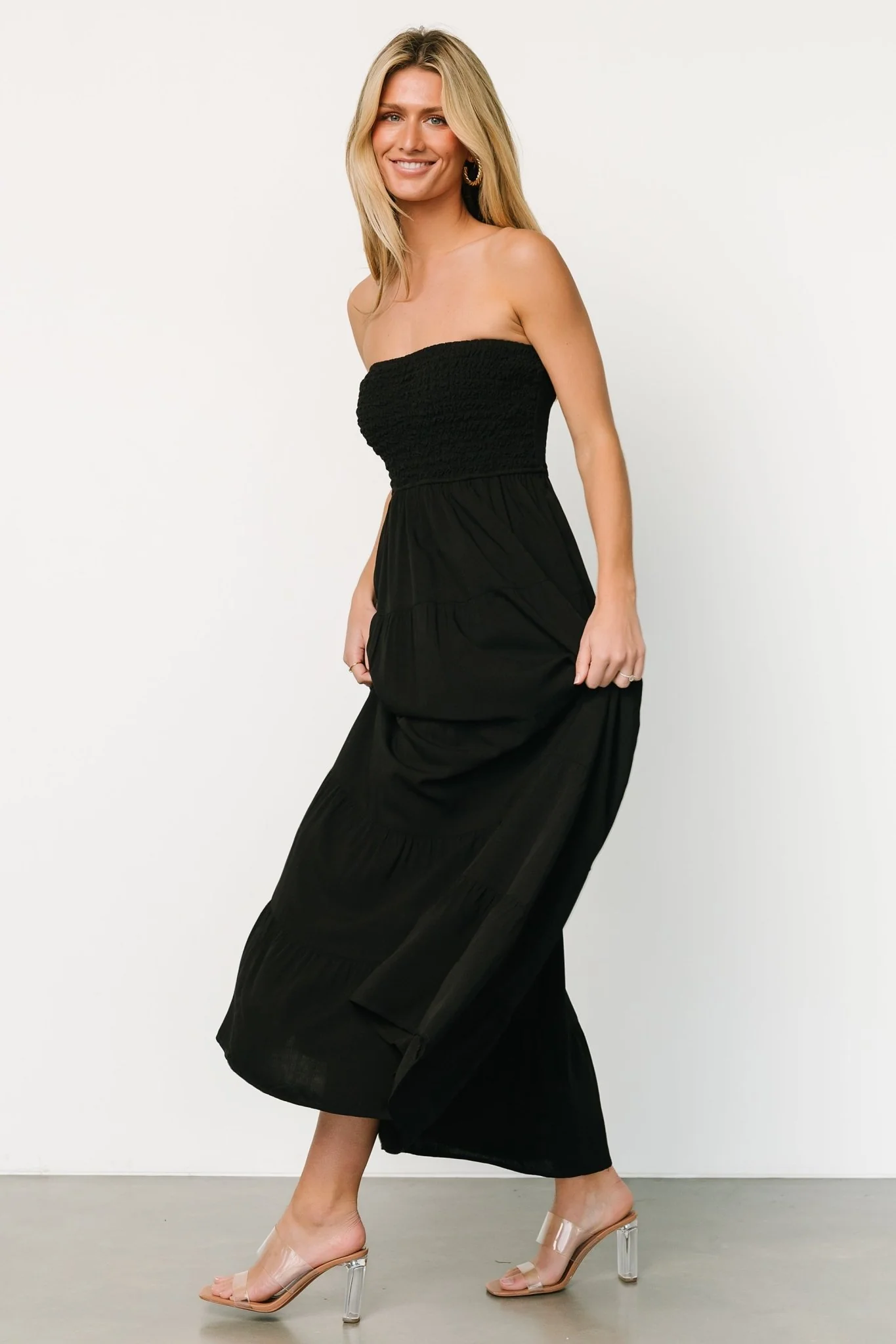 Domenica Strapless Maxi Dress | Black