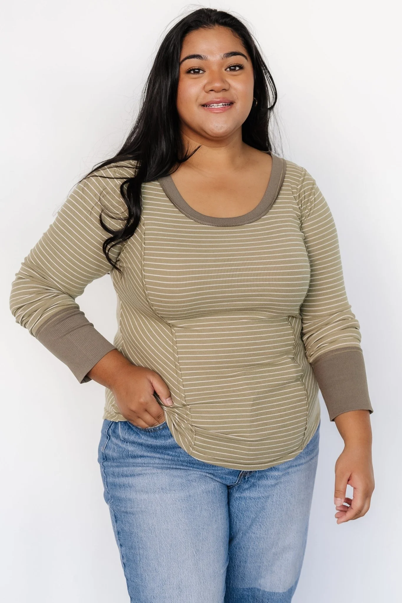 Ashford Striped Top | Olive