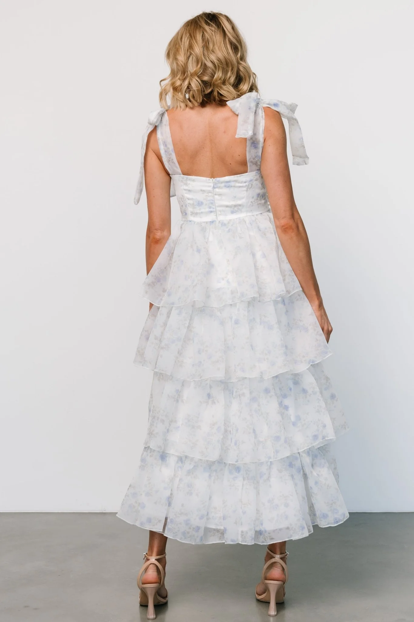 Rosemary Tiered Dress | Light Blue Floral
