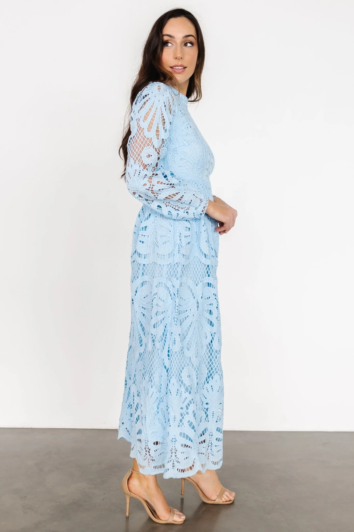 Eldora Lace Midi Dress | Light Blue