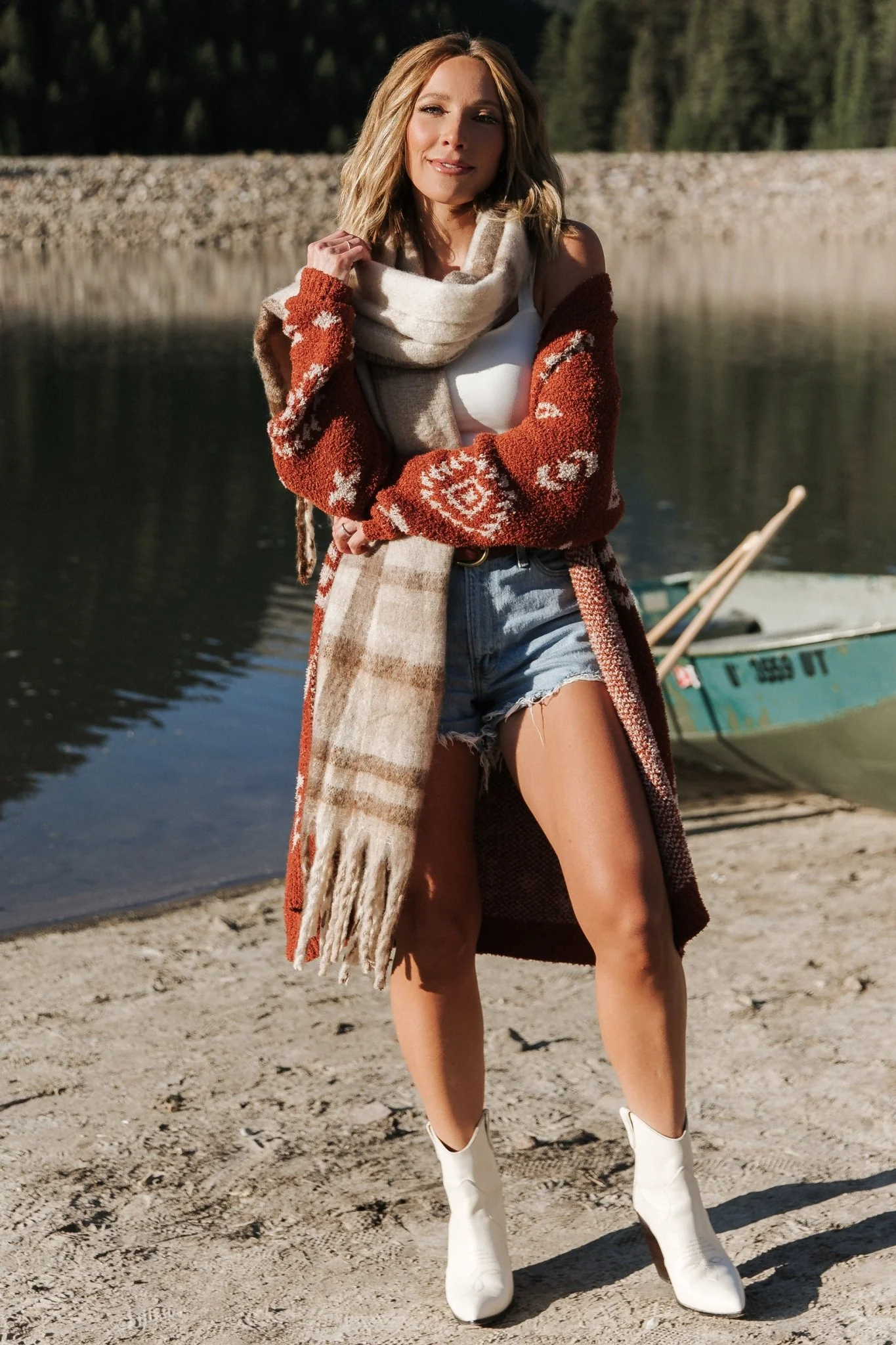 Missoula Oversized Cardigan | Rust + Beige