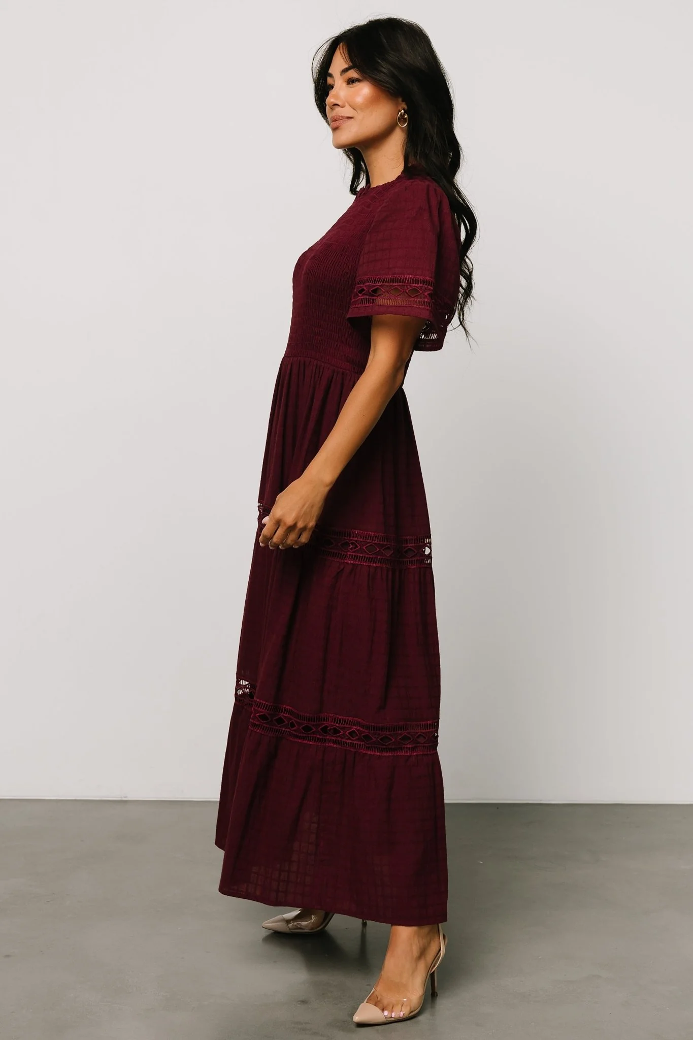 Loveland Geo Lace Maxi Dress | Mulberry