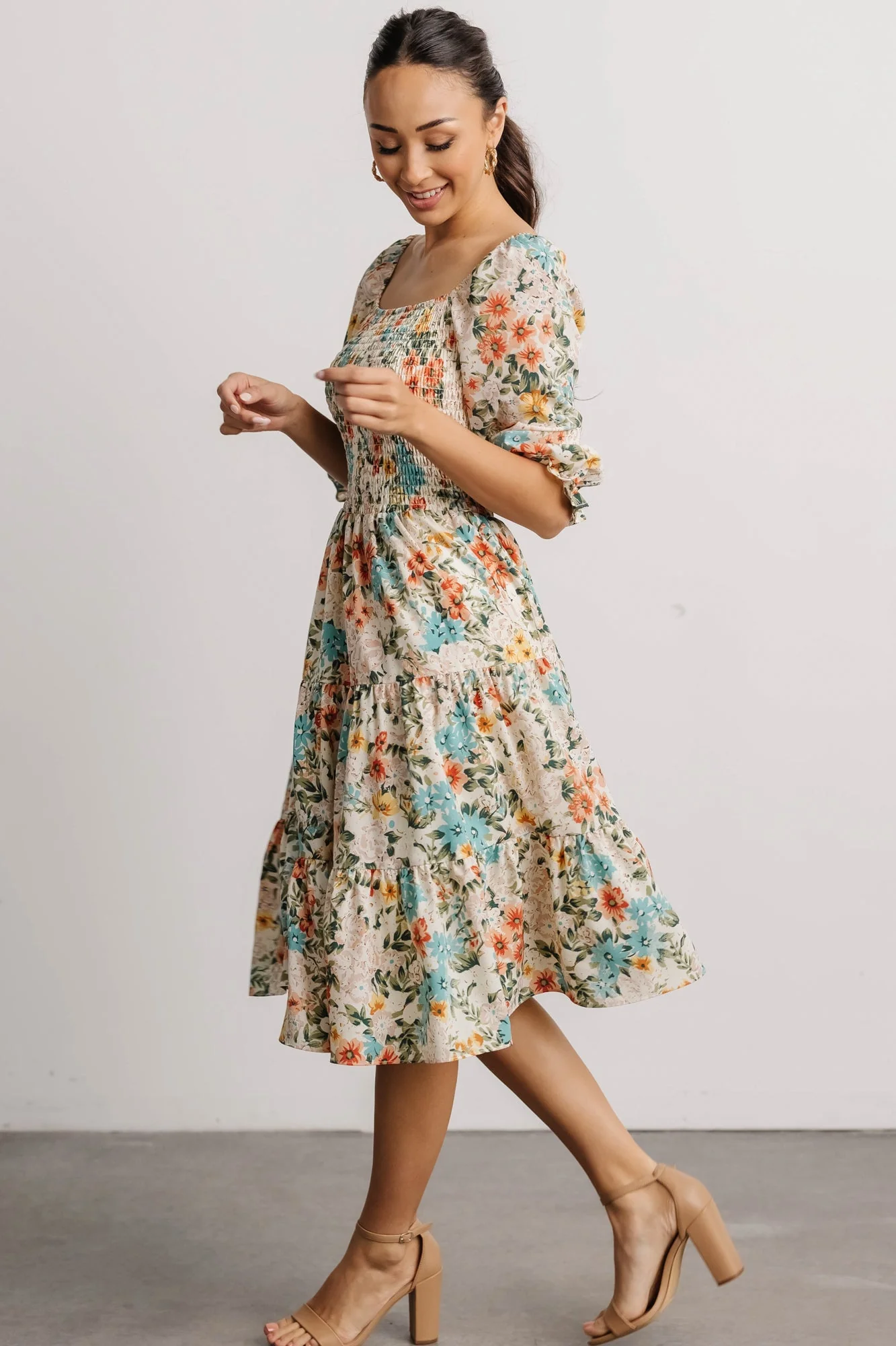 Marta Smocked Midi Dress | Summer Floral