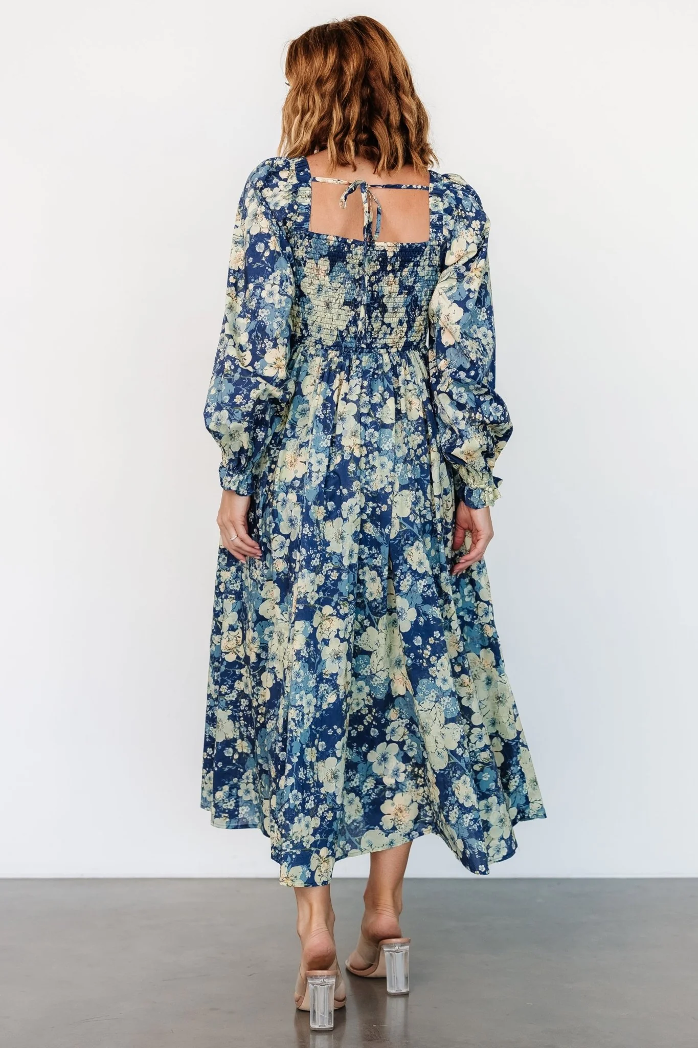 Twyla Dress | Blue + Cream Floral