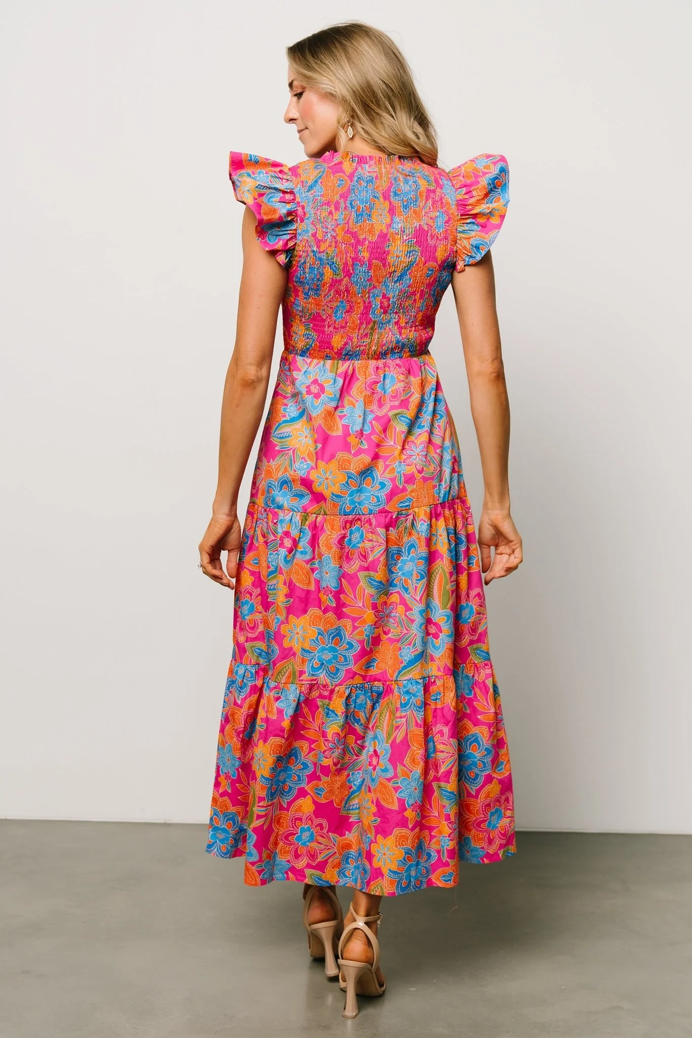 Ranchero Smocked Maxi Dress | Pink Multi