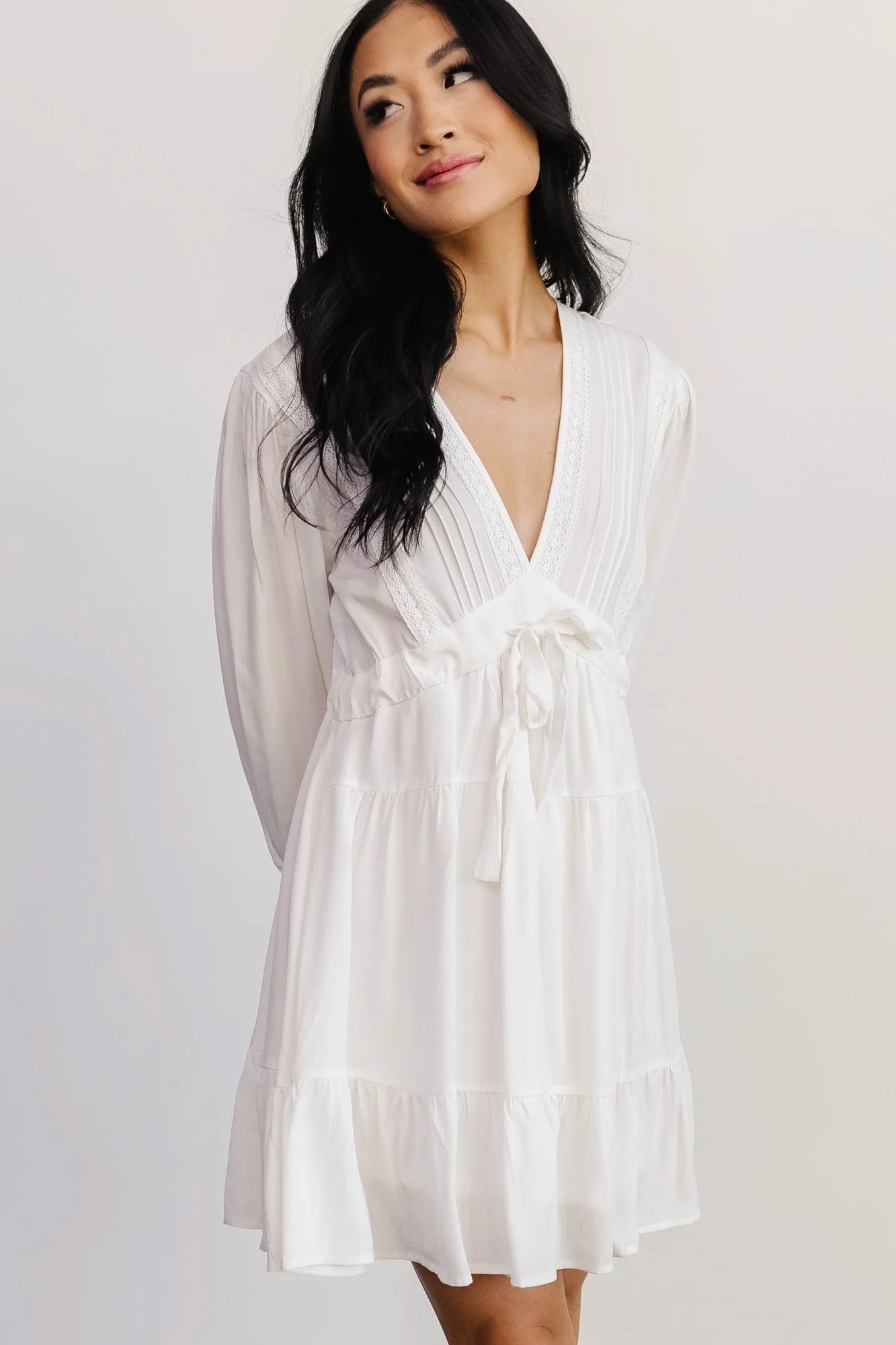 Amelia Boho Mini Dress | Off White