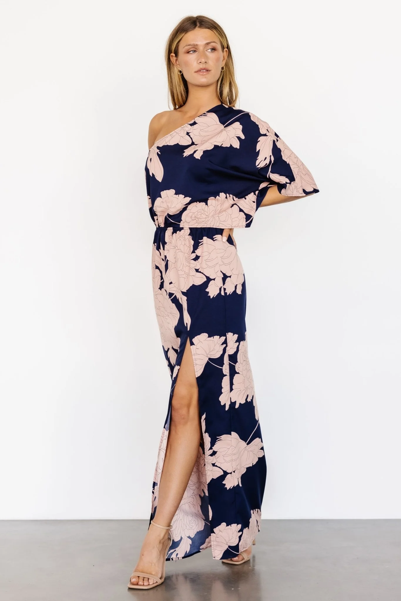 Halston Maxi Dress | Navy + Blush