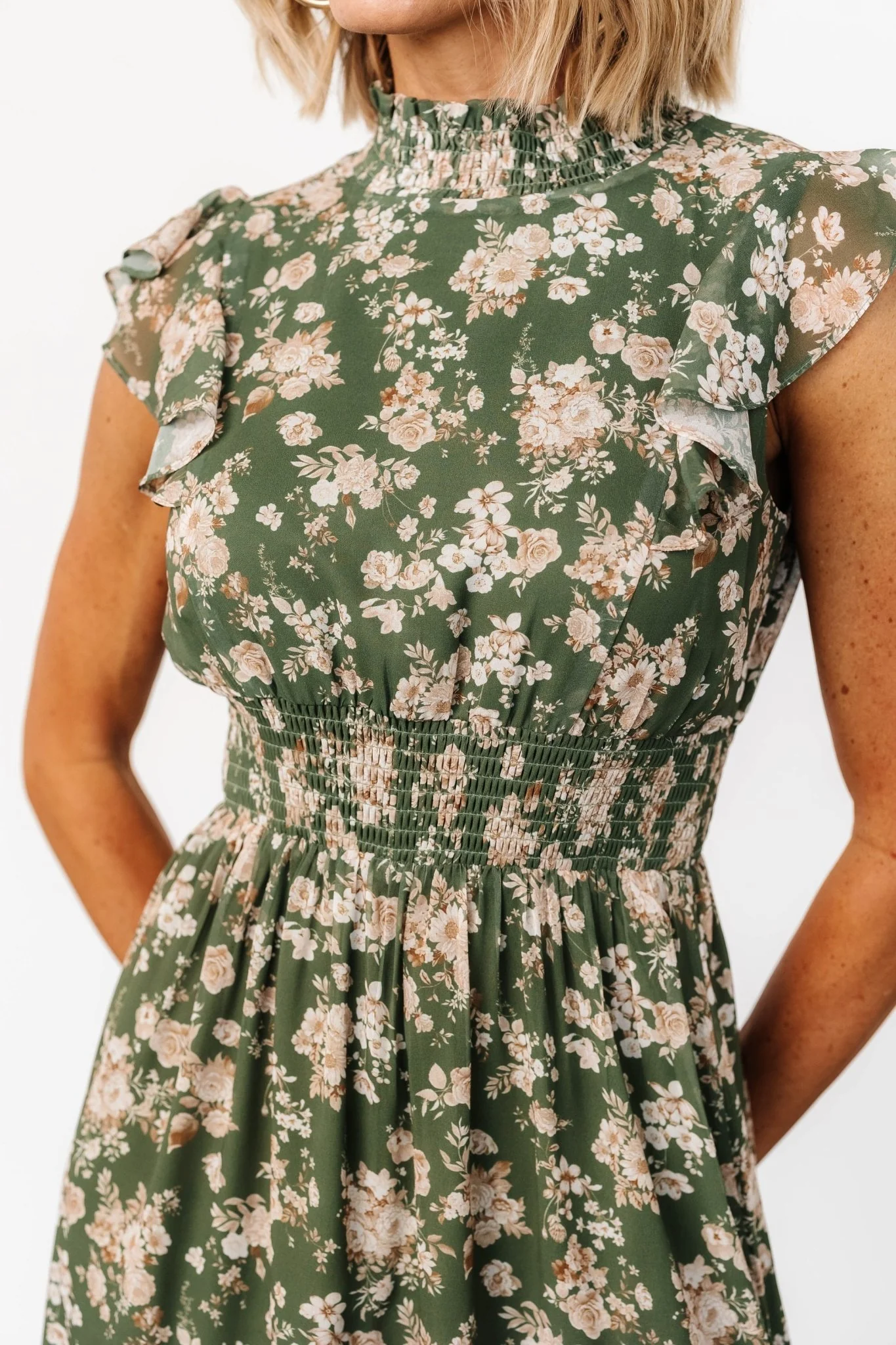 Kearny Ruffle Maxi Dress | Olive Floral