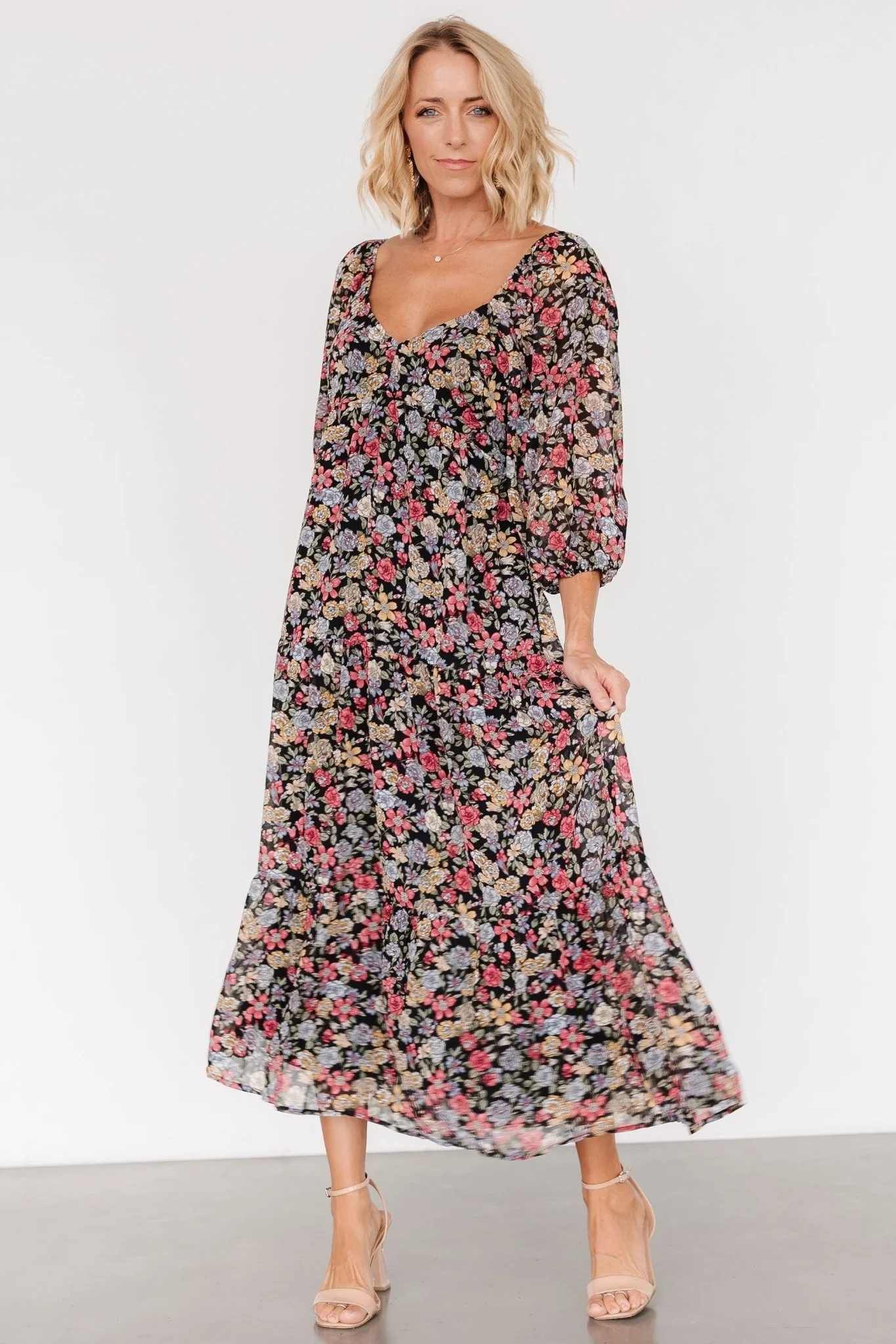Nevaeh Bubble Sleeve Dress | Multi Floral