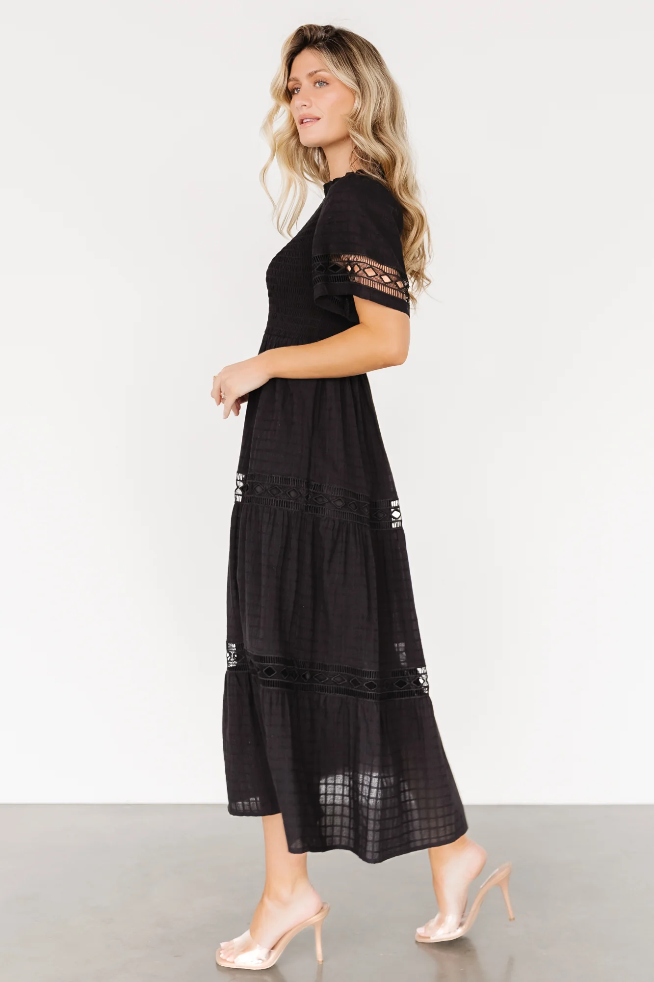 Loveland Geo Lace Maxi Dress | Black