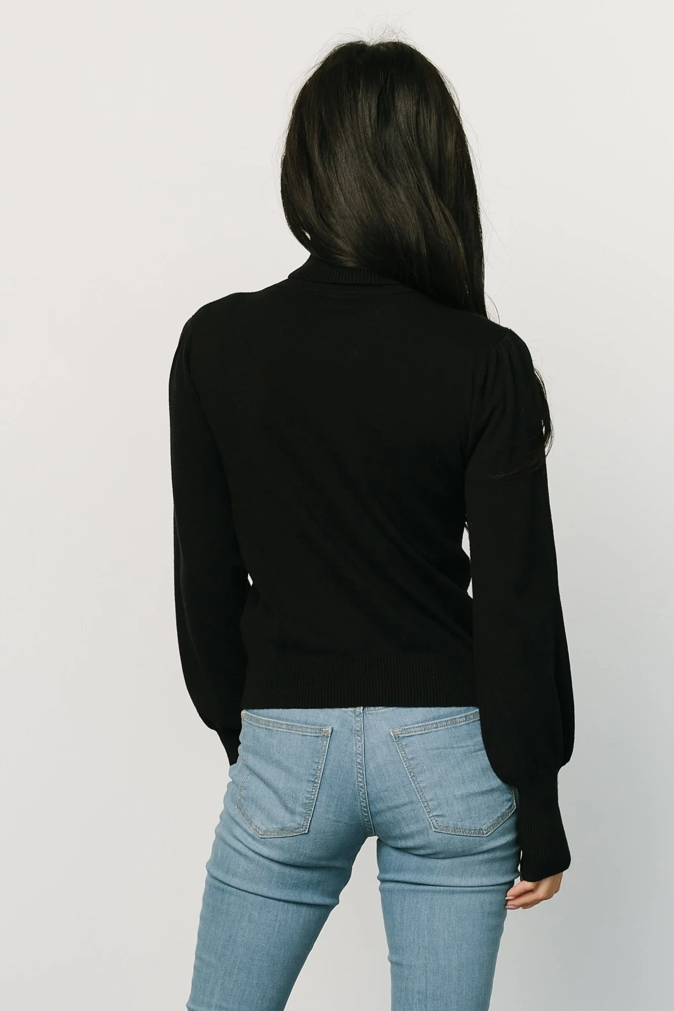 Danica Turtleneck Knit Top | Black