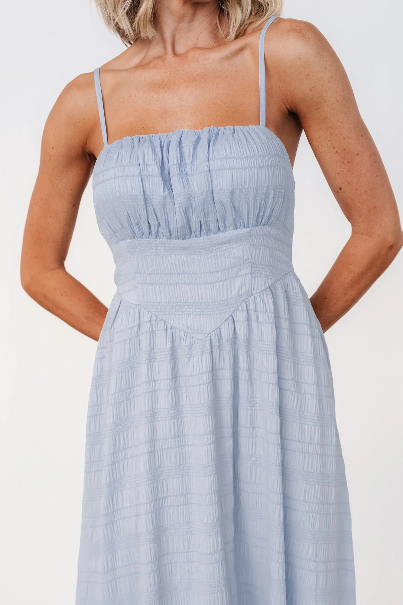 Mikayla Textured Tank Dress | Light Blue