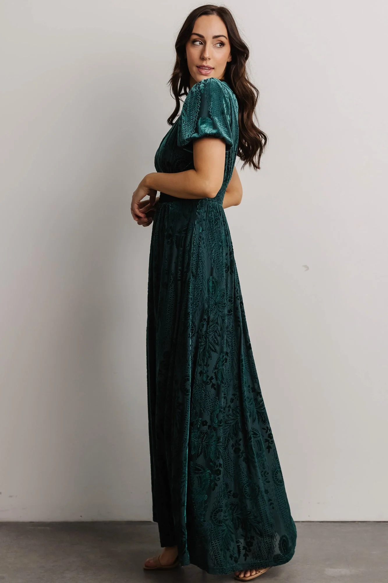 Leslie Velvet Maxi Dress | Emerald