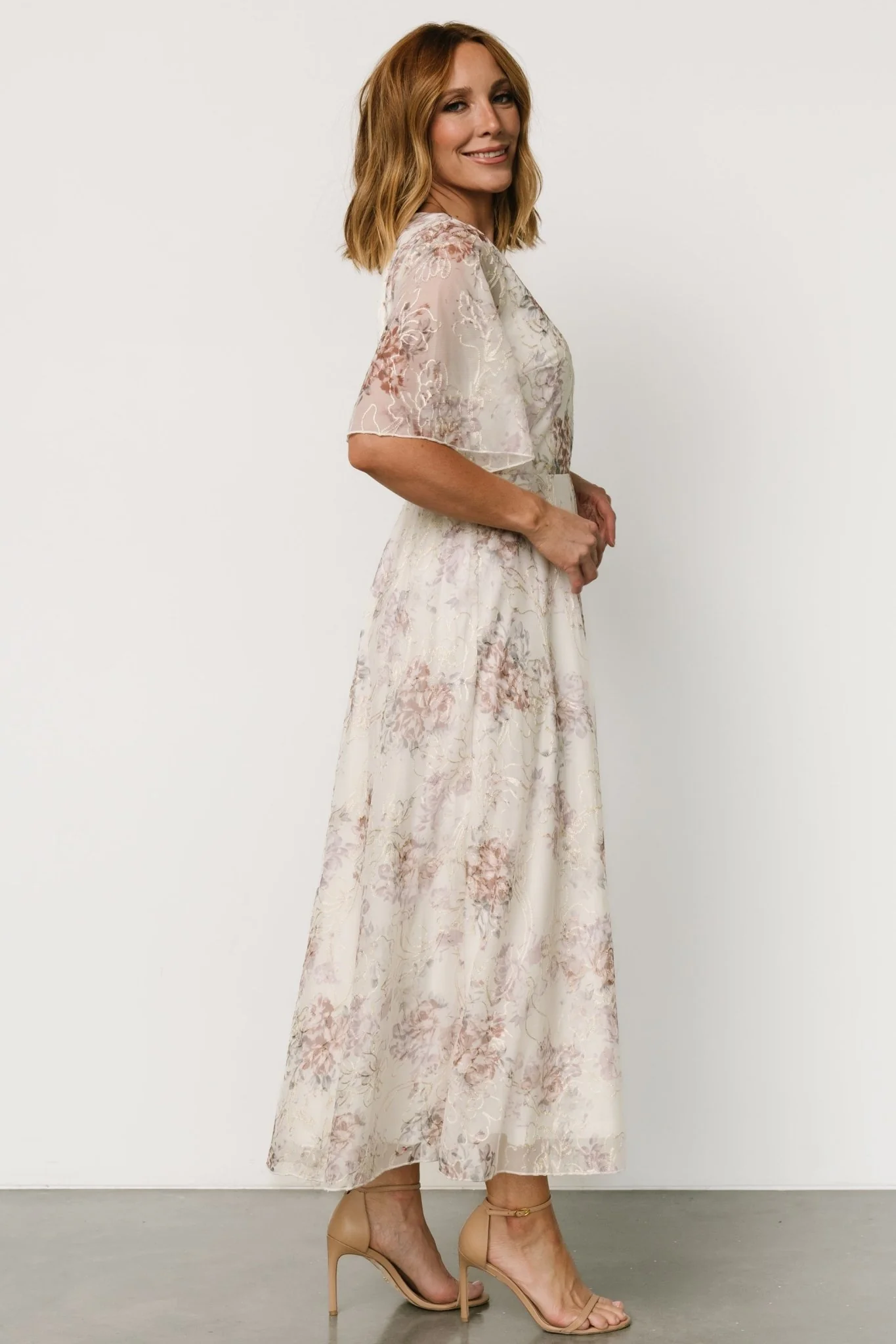 Kathreen Midi Dress | Ivory Floral