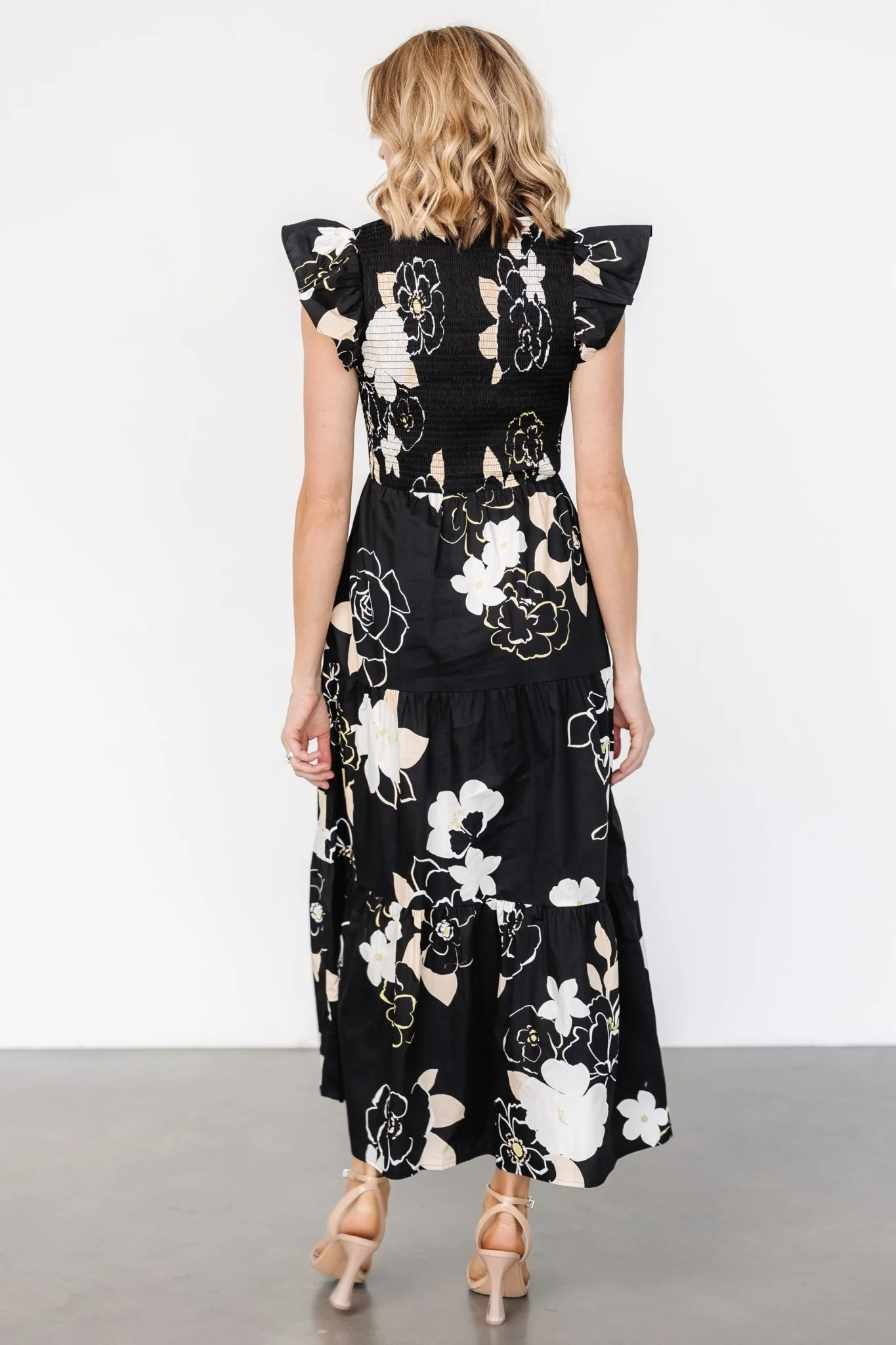 Ranchero Smocked Maxi Dress | Black Print