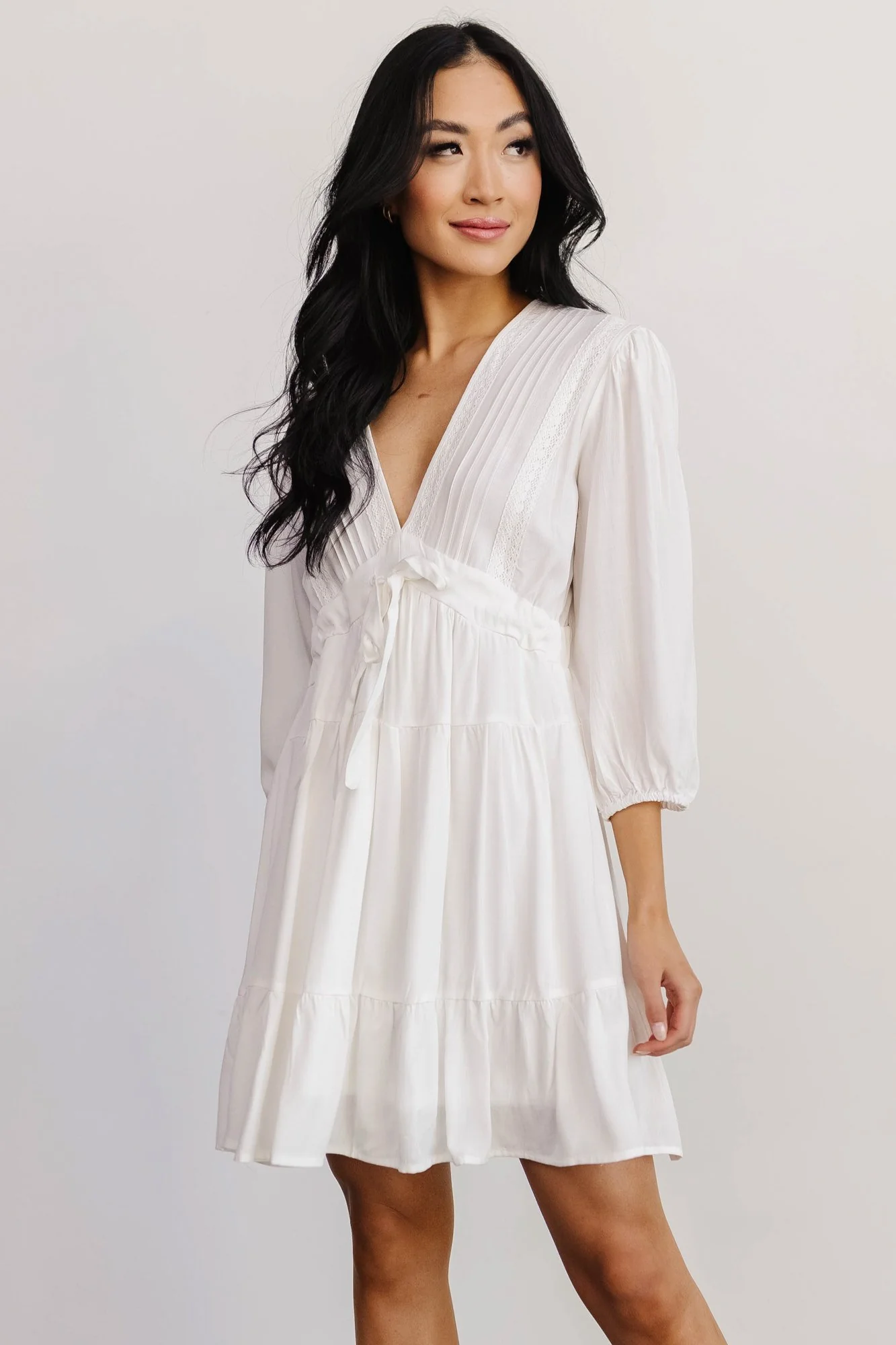 Amelia Boho Mini Dress | Off White