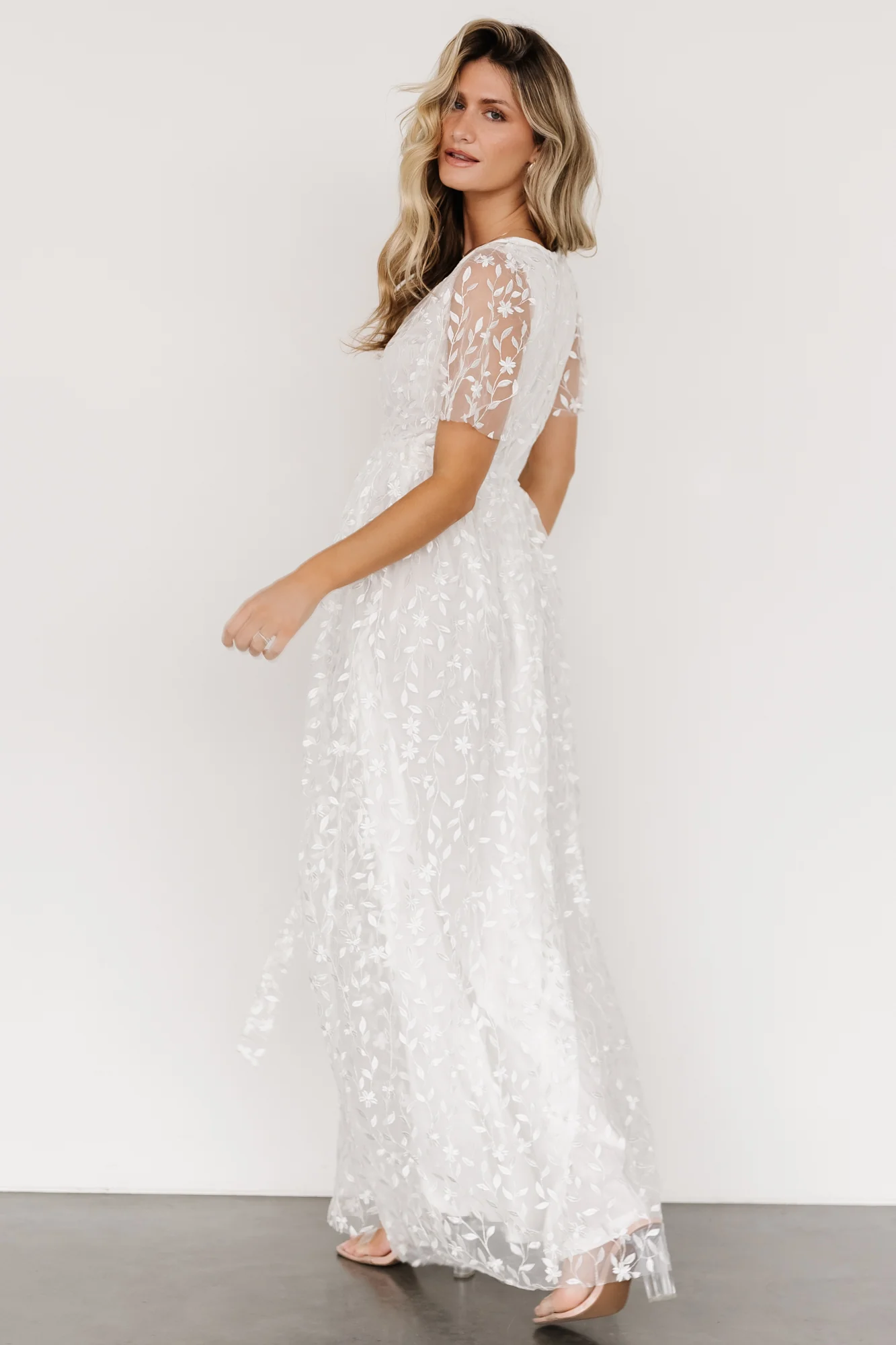 Marseille Embossed Maxi Dress | White