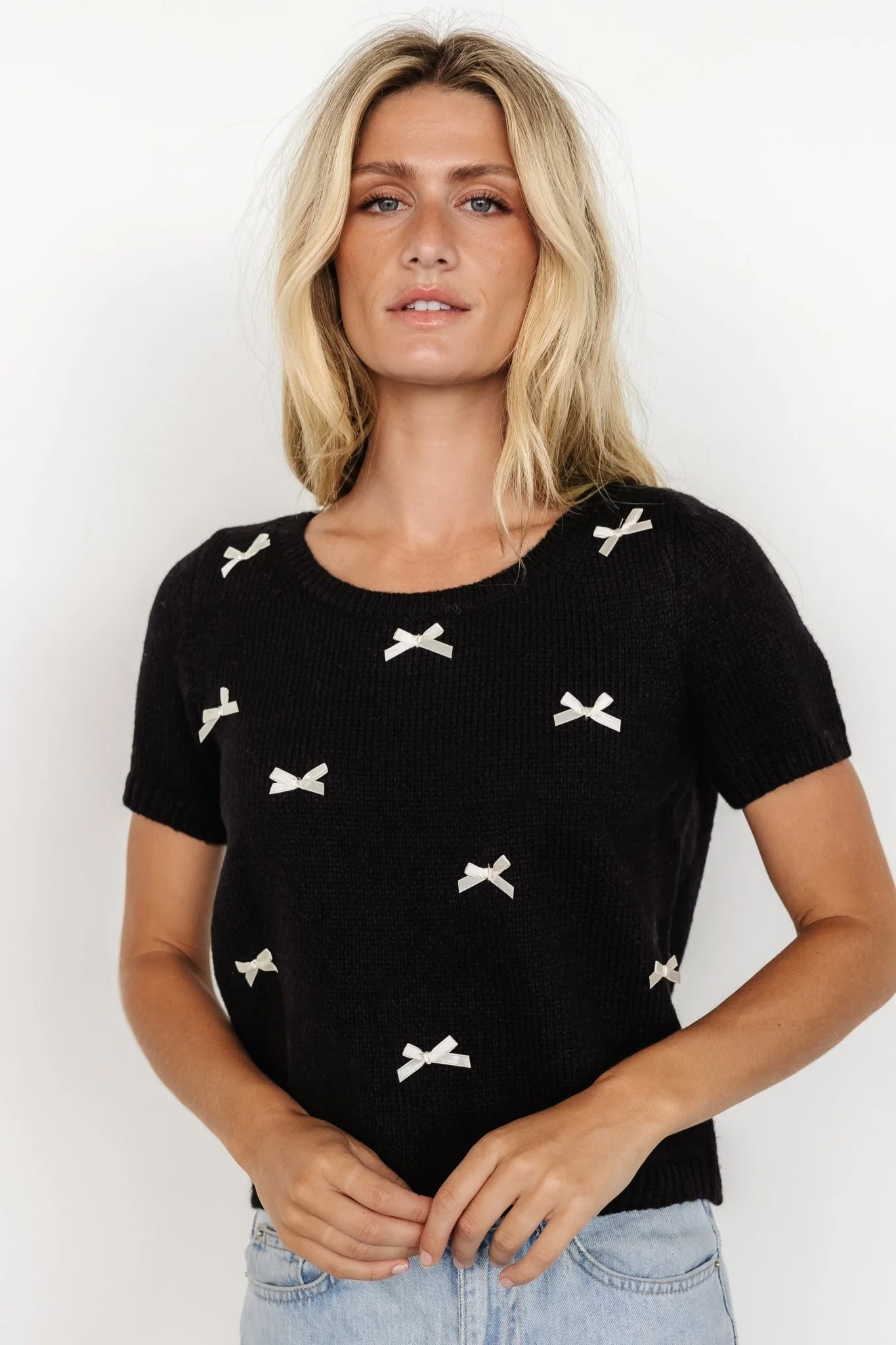 Chloe Bow Sweater | Black