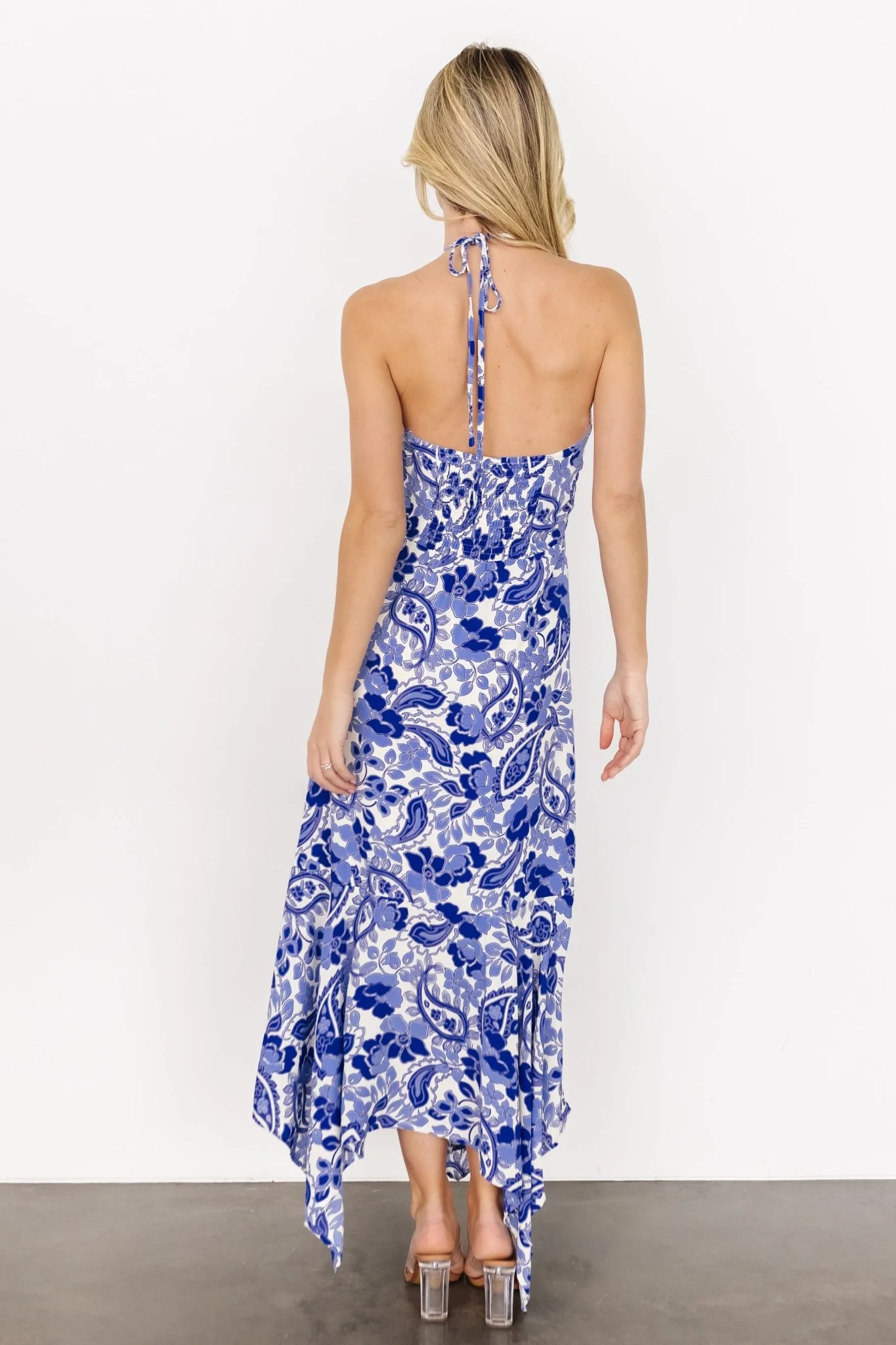 Camila Halter Maxi Dress | Blue + Ivory