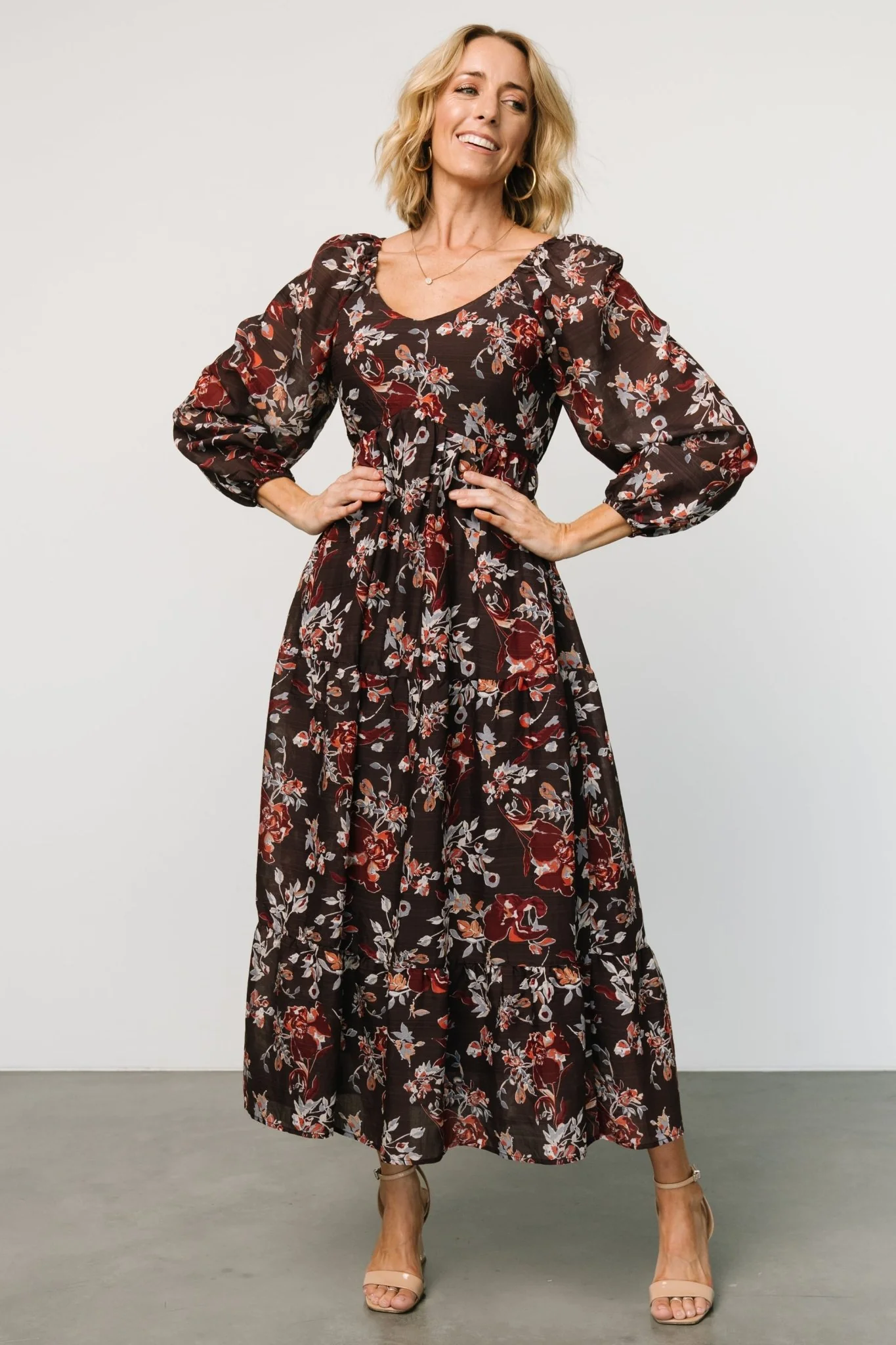 Chantae Maxi Dress | Dark Plum Print