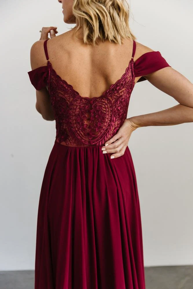 Bianca Lace Maxi Dress | Wine