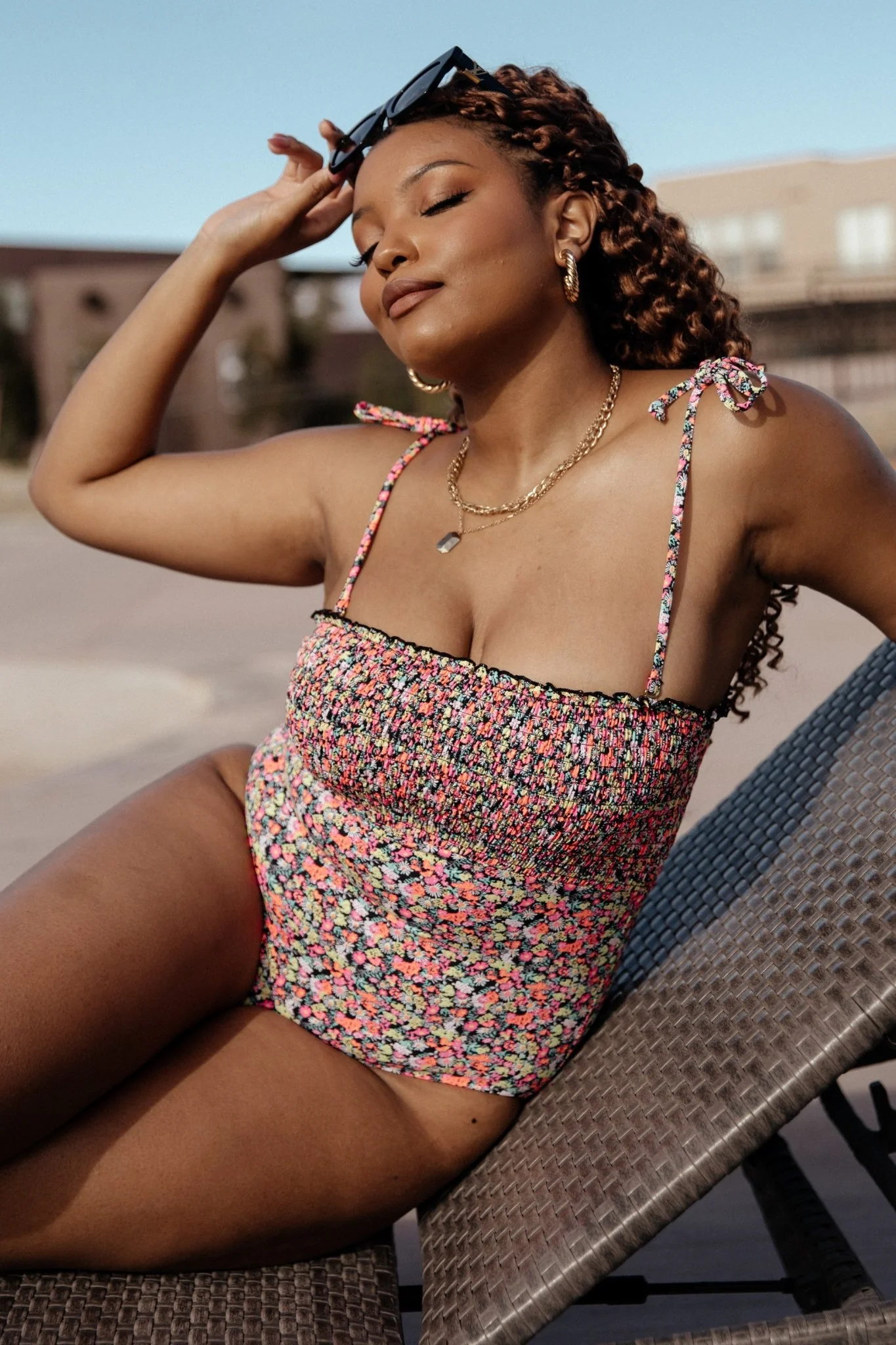 Nikki Smocked One Piece | Neon Floral