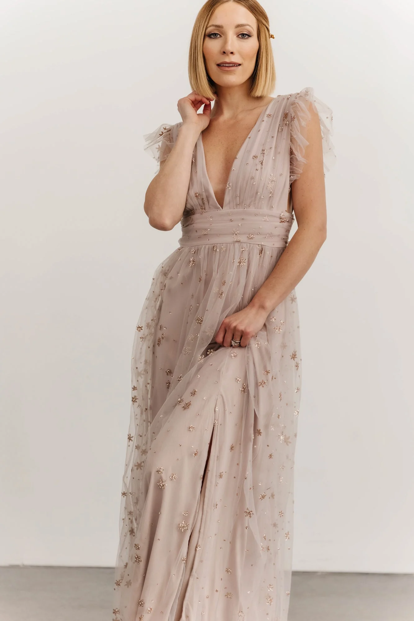 Nova Shimmer Maxi Dress | Dusty Lilac