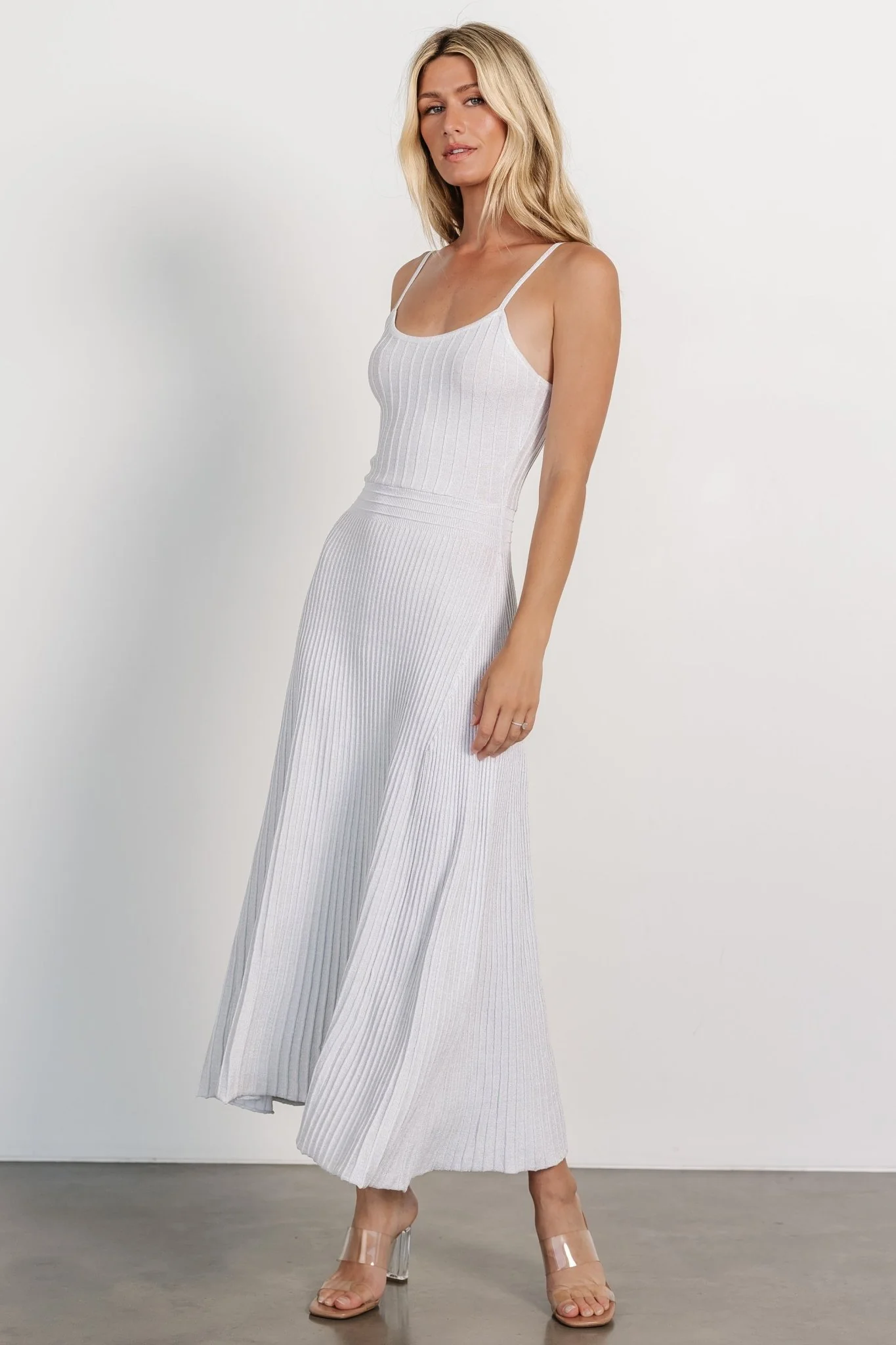 Adair Knit Dress | Silver Shimmer