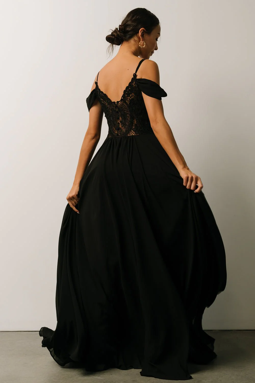 Bianca Lace Maxi Dress | Black
