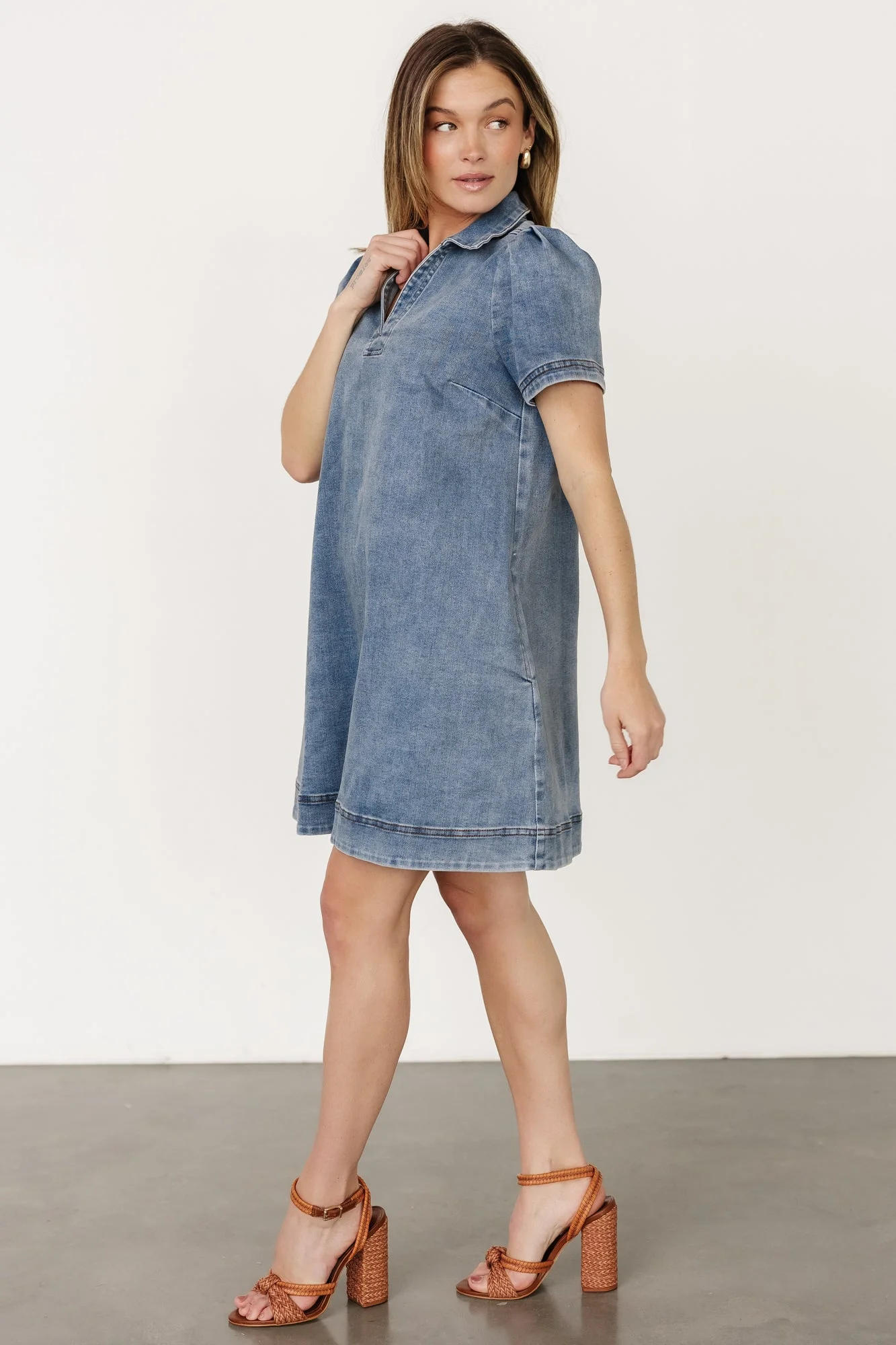 Saylor Short Dress | Denim