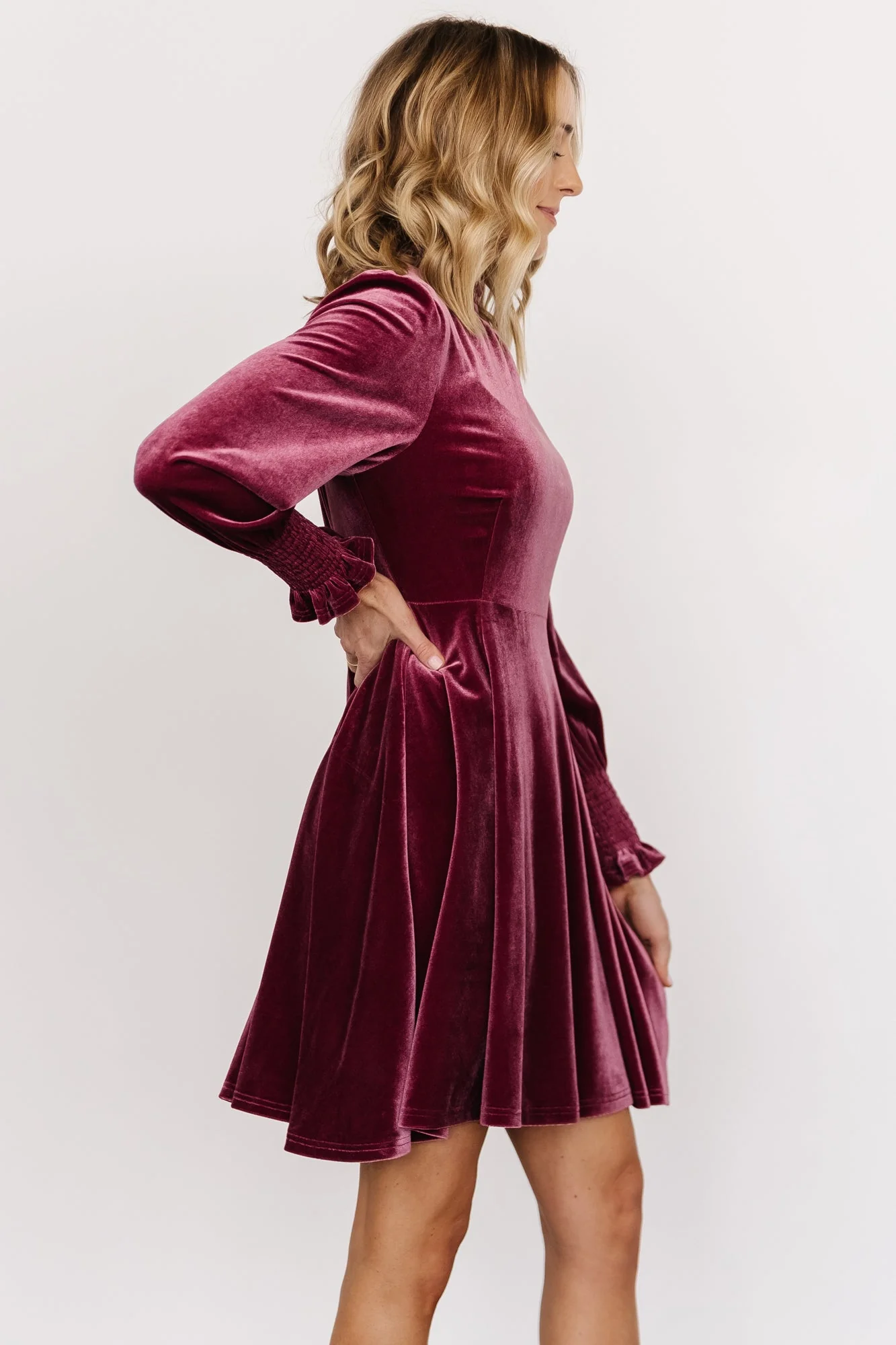 Tina Velvet Short Dress | Mauve