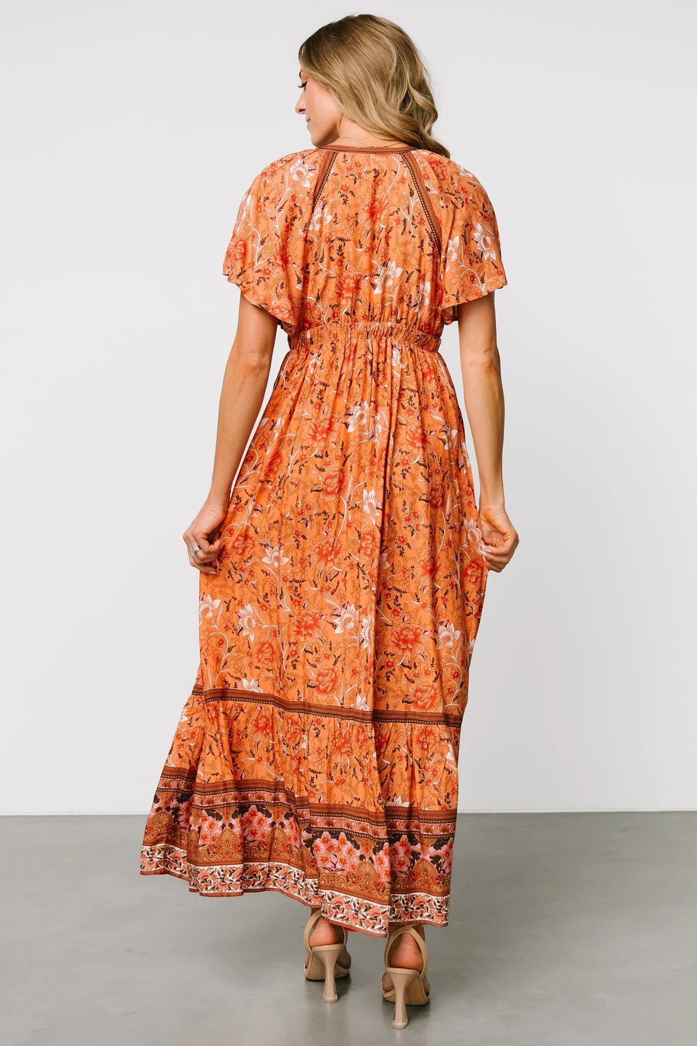 Marietta Maxi Dress | Orange Floral