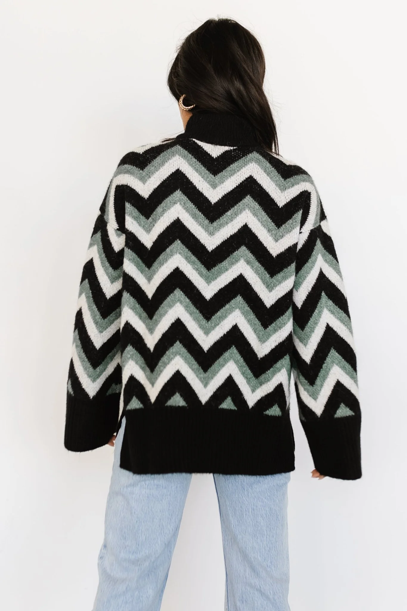 Ricks Sweater | Black + Green Multi