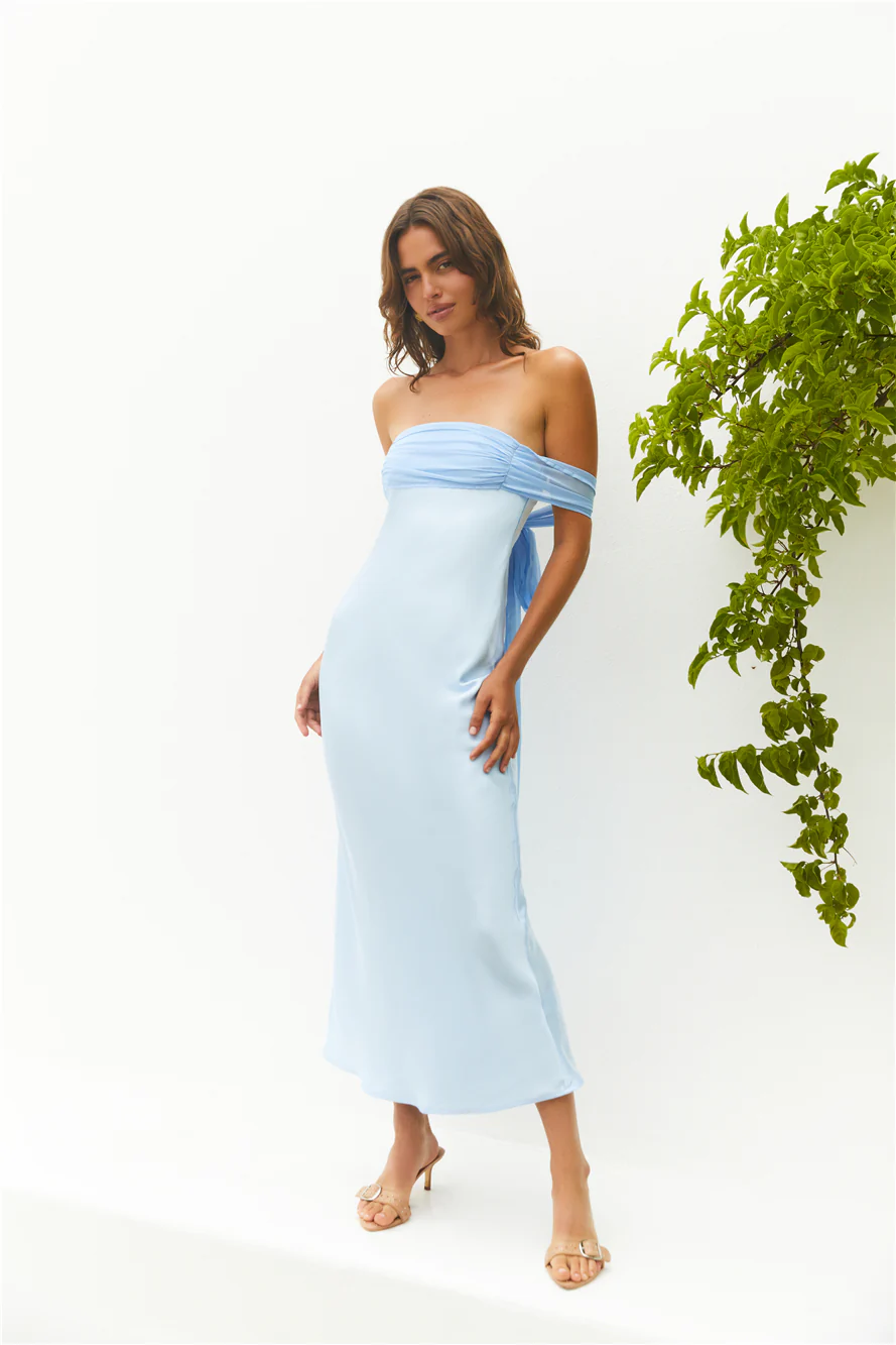 Cleo Cove Strapless Maxi Dress Blue