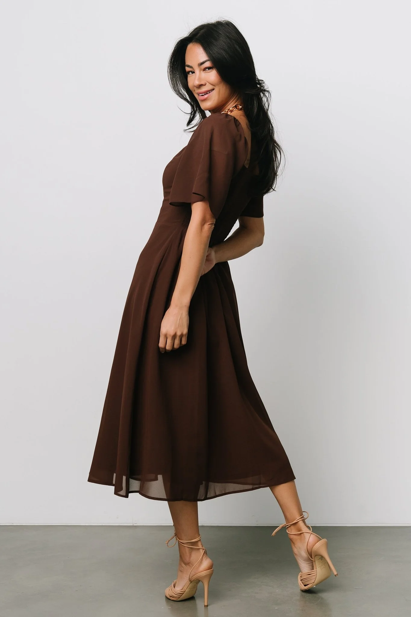 Colette Sweetheart Midi Dress | Espresso