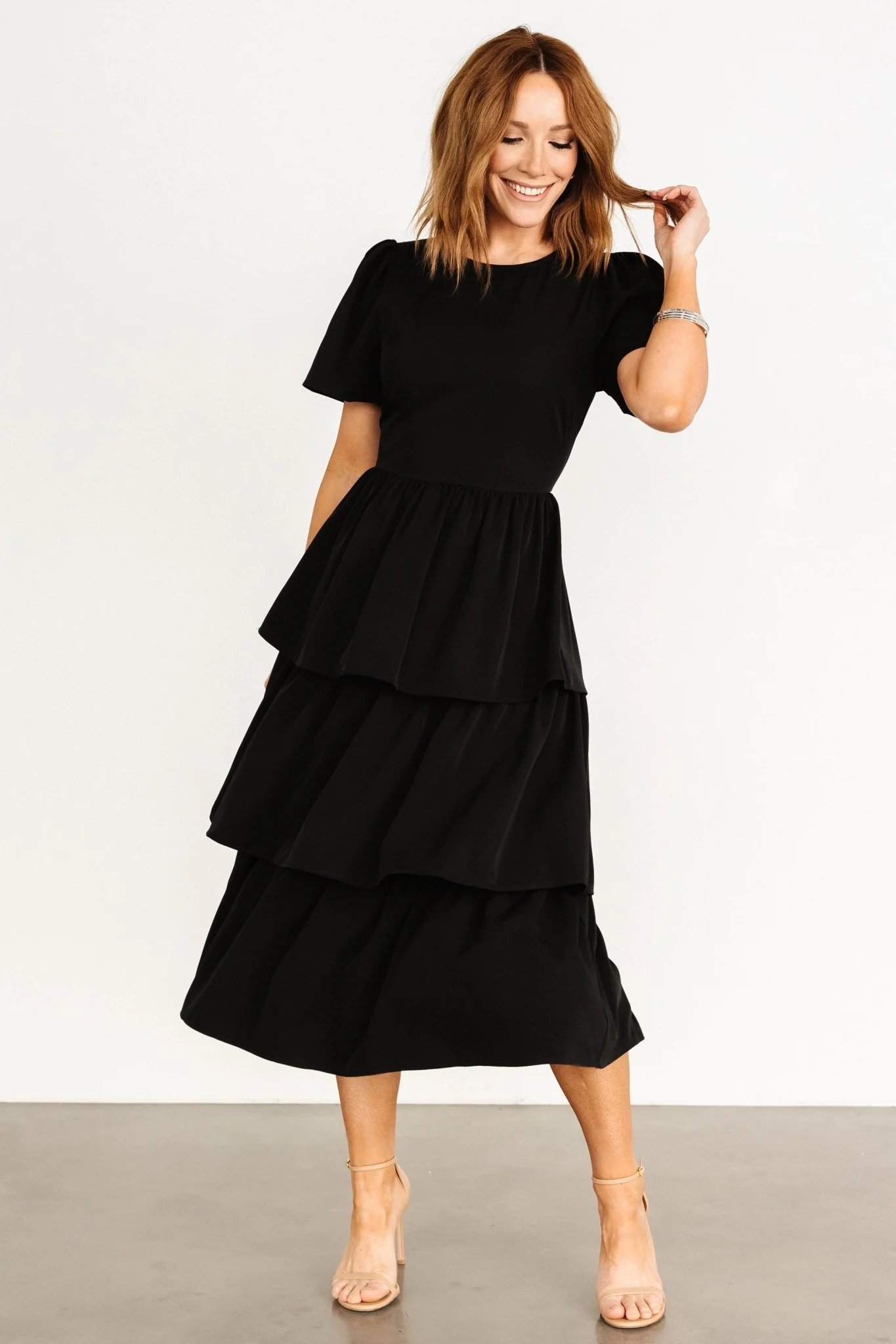 Cadenza Tiered Maxi Dress | Black