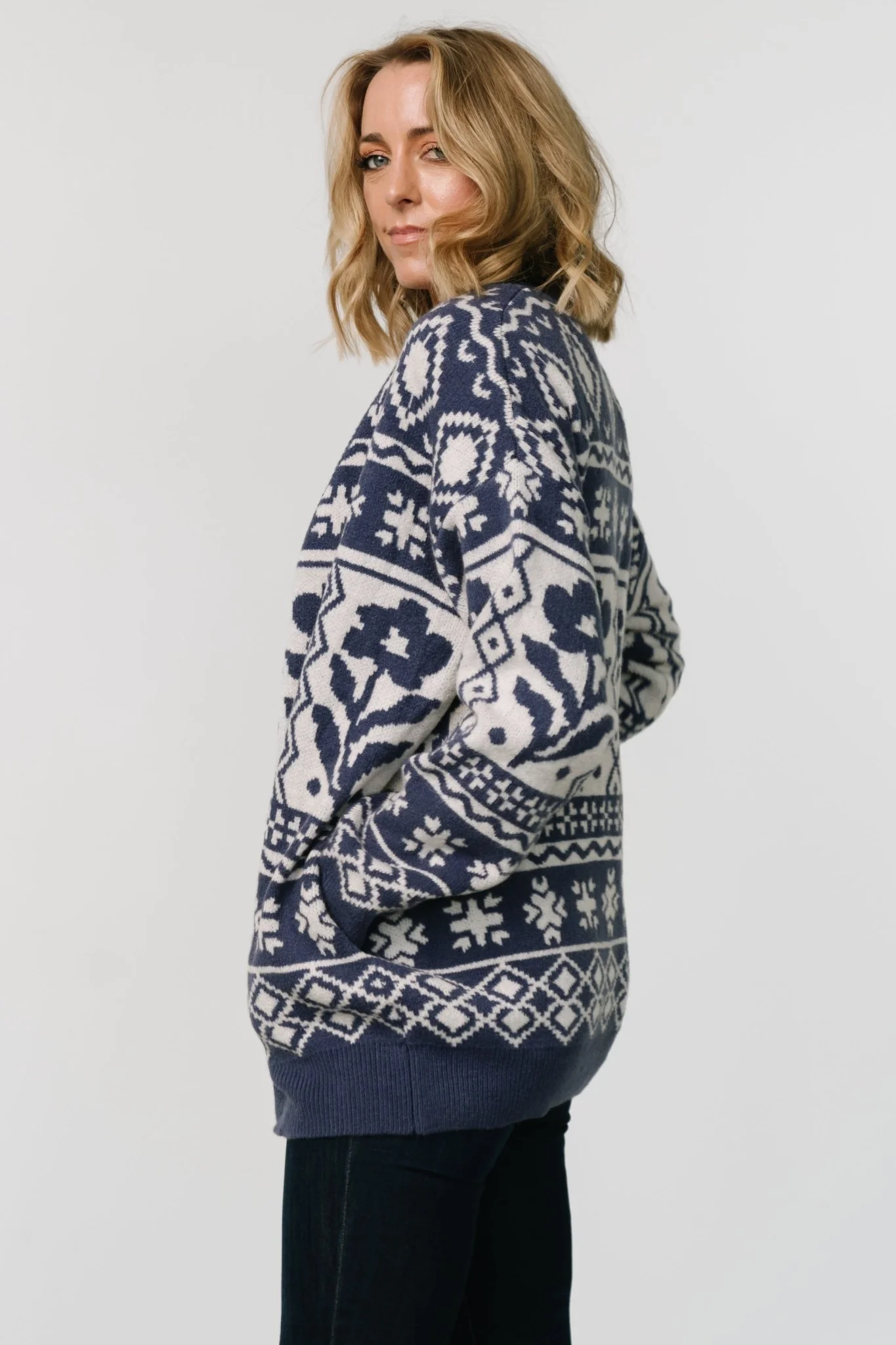 Jackson Oversized Cardigan | Slate Print