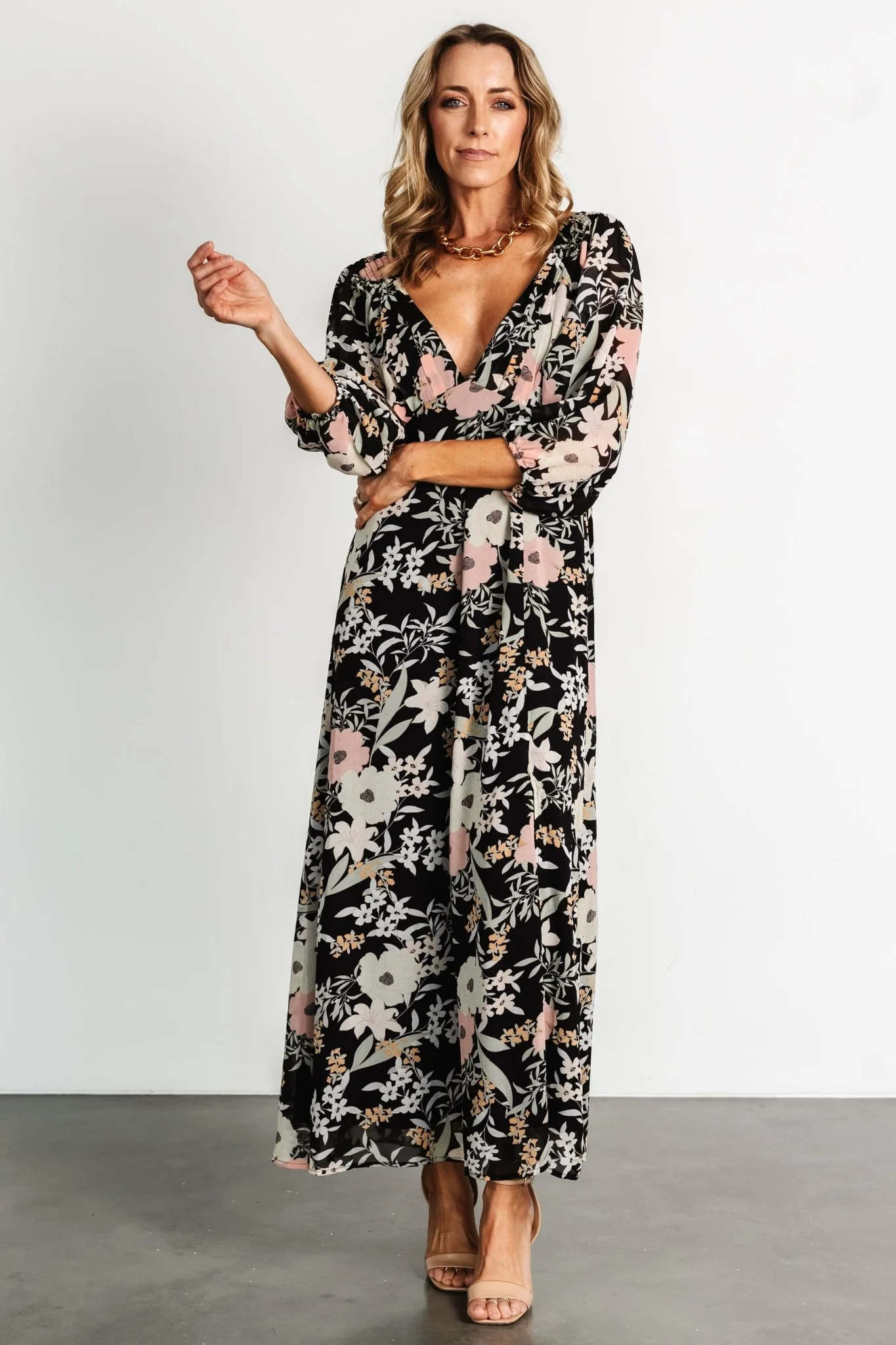 Maisie Maxi Dress | Black Floral